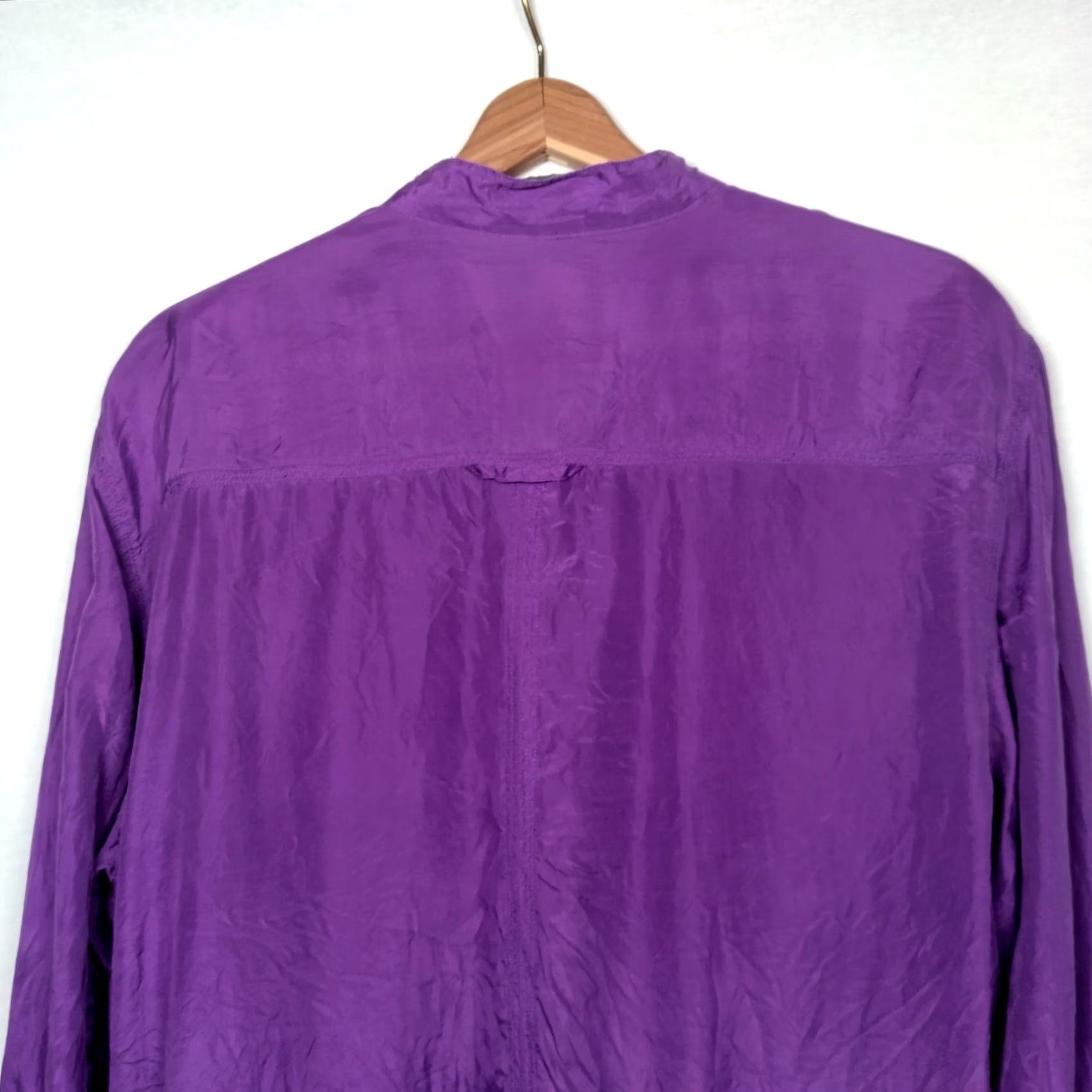 Etro VINTAGE Kikomo Silk Blouse Large Purple Long Sleeve Button Up Casual Womens 1990s Retro Size L / US 10 / IT 46 - 3 Thumbnail
