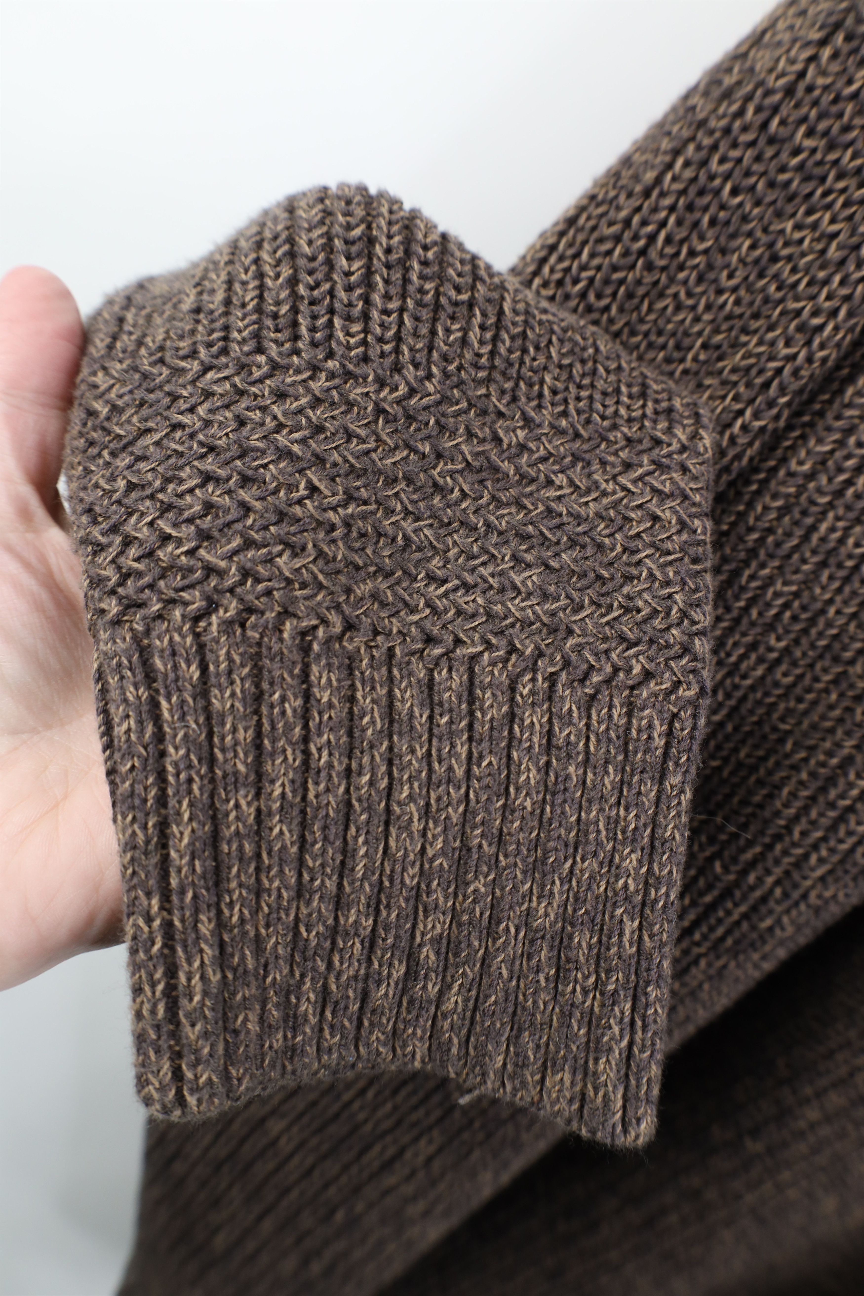 Vintage Vintage 90s Streetwear Knit Commando Henley Sweater Brown Size US XXL / EU 58 / 5 - 6 Thumbnail