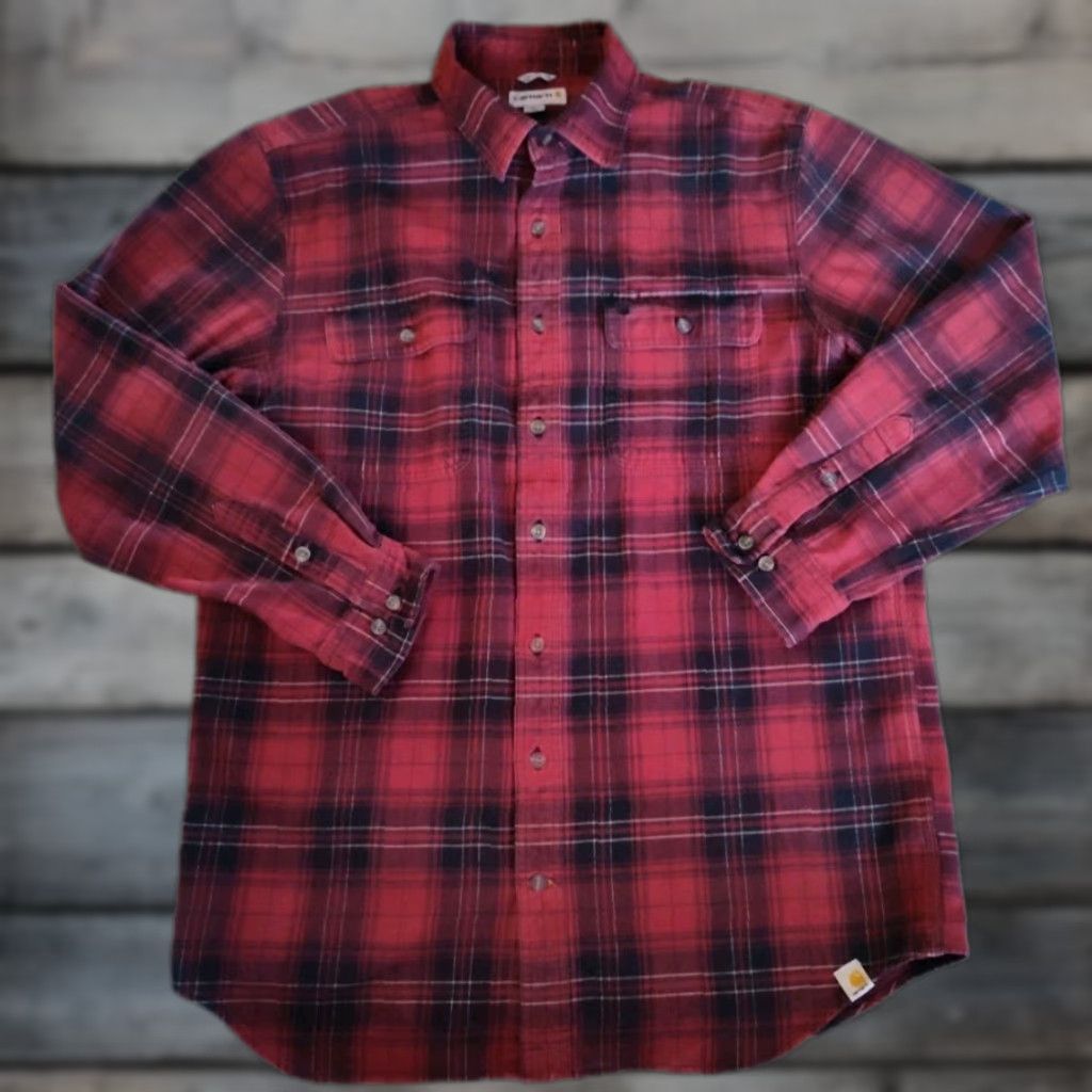 Carhartt VINTAGE Carhartt Men’s Heavyweight Flannel Shirt Size Large Tall Red & Black Plaid Workwear Size US L / EU 52-54 / 3 - 1 Thumbnail