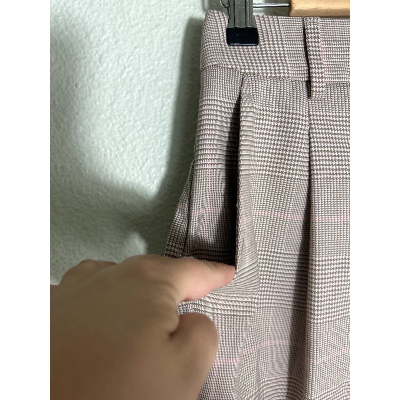 Banana Republic Banana Republic Sloan Fit Pant Womens 2P Beige Glen Plaid Slim Ankle Houndstooth - Cotton Blend, Slim, Flat Front, Mid Rise, 24in Inseam, Zip, Casual Size 26" / US 2 / IT 38 - 7 Thumbnail