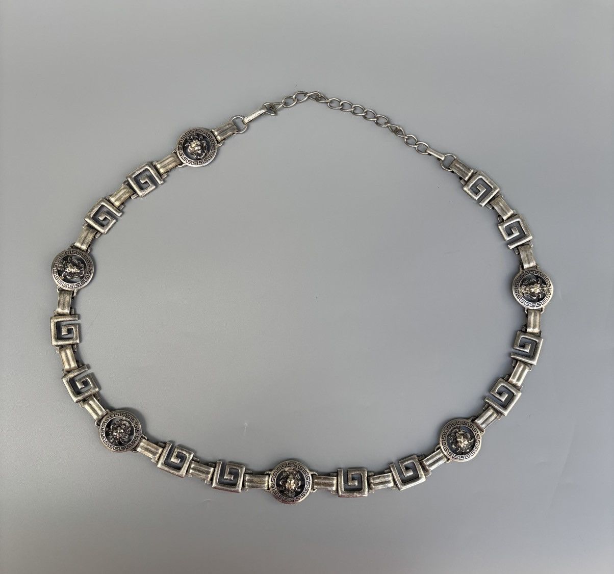 Versace 90s Versace Silver Italy Lion’s Head Chain Belt 32” Size ONE SIZE - 2 Thumbnail