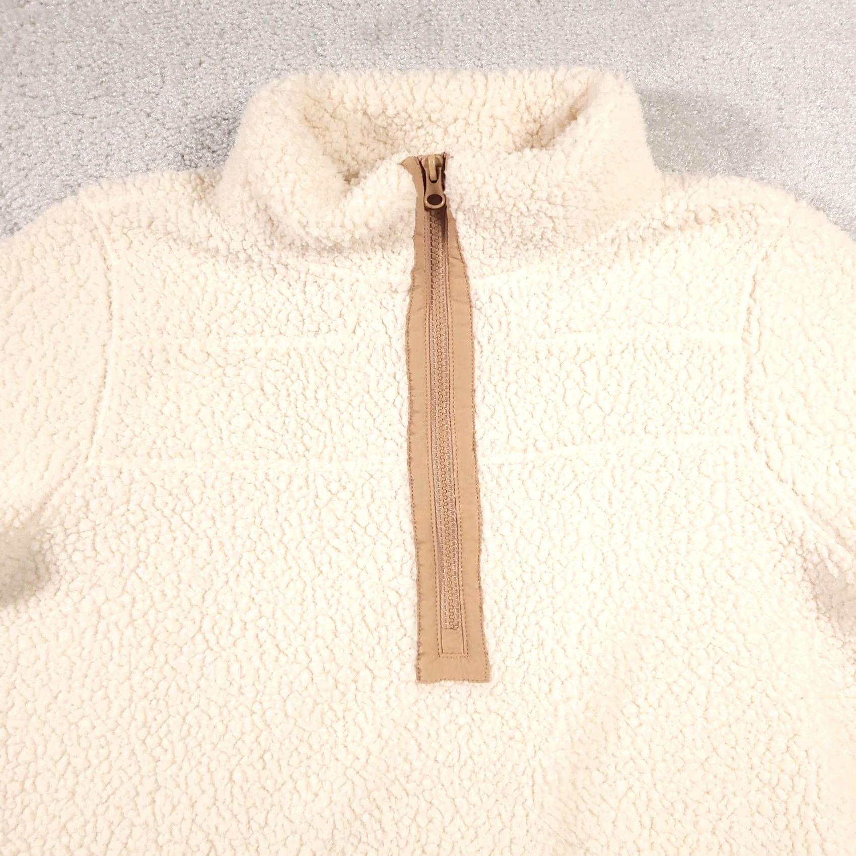 Vintage St Johns Bay Sherpa Jacket Womens Small Ivory Half Zip Pockets Mock Neck Outdoor Womens, Jacket, Ivory, S Size S / US 4 / IT 40 - 3 Thumbnail