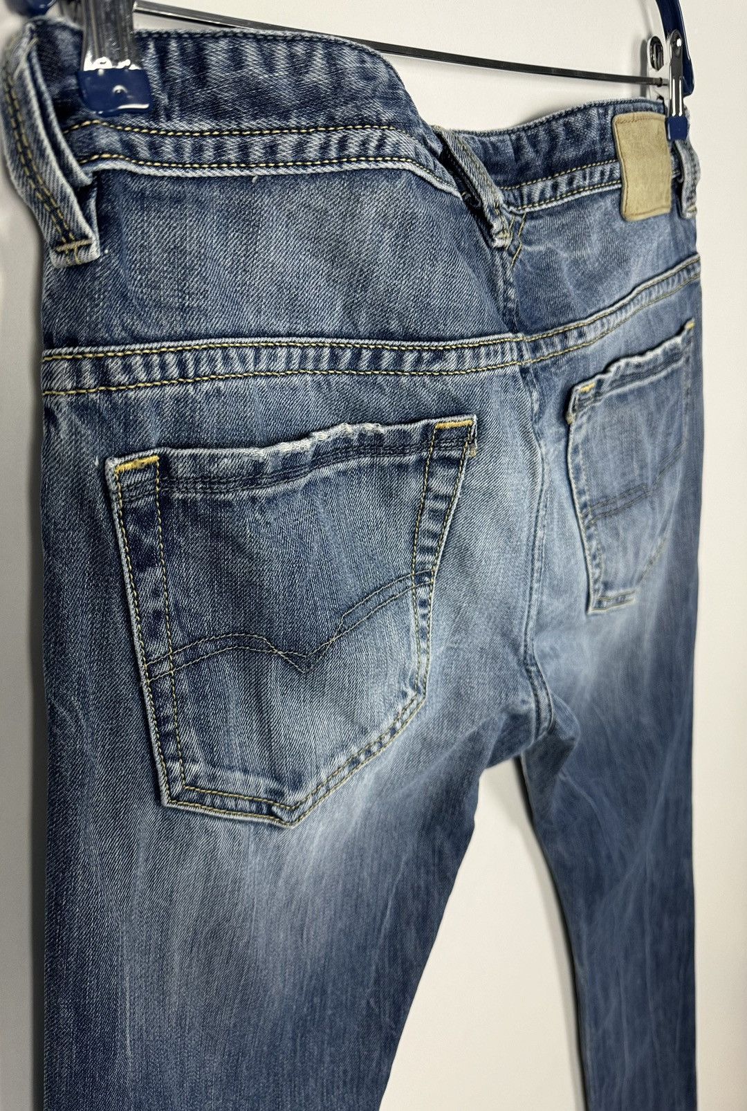 Diesel Crazy Vintage Y2K Diesel Thavar Skinny Destroyed Denim Jeans Size US 31 - 16 Thumbnail