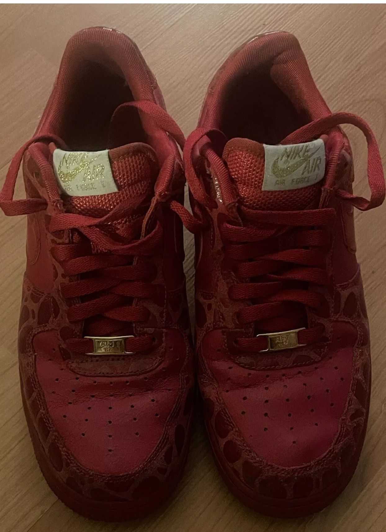 Nike NIKE AIR FORCE 1 '82 (2009) LEOPARD PRINT RED/GOLD Size US 9 / IT 39 - 2 Thumbnail