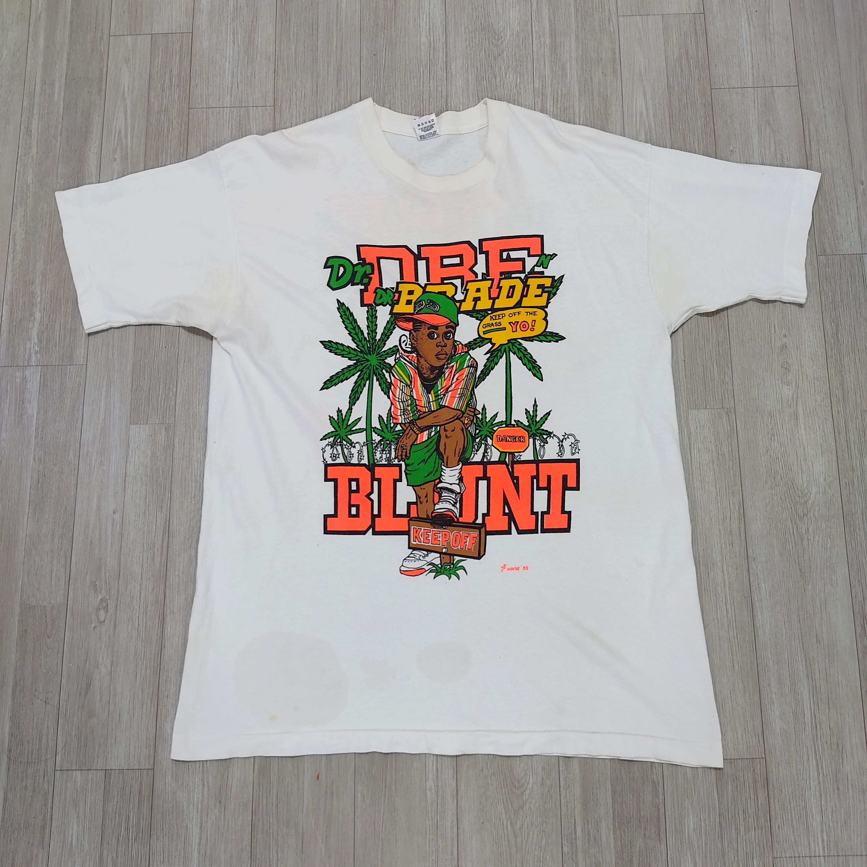 Rap Tees Vintage DR. DRE BLUNT BRADE ©J.J House 93 T-shirt Size US XL / EU 56 / 4 - 3 Thumbnail