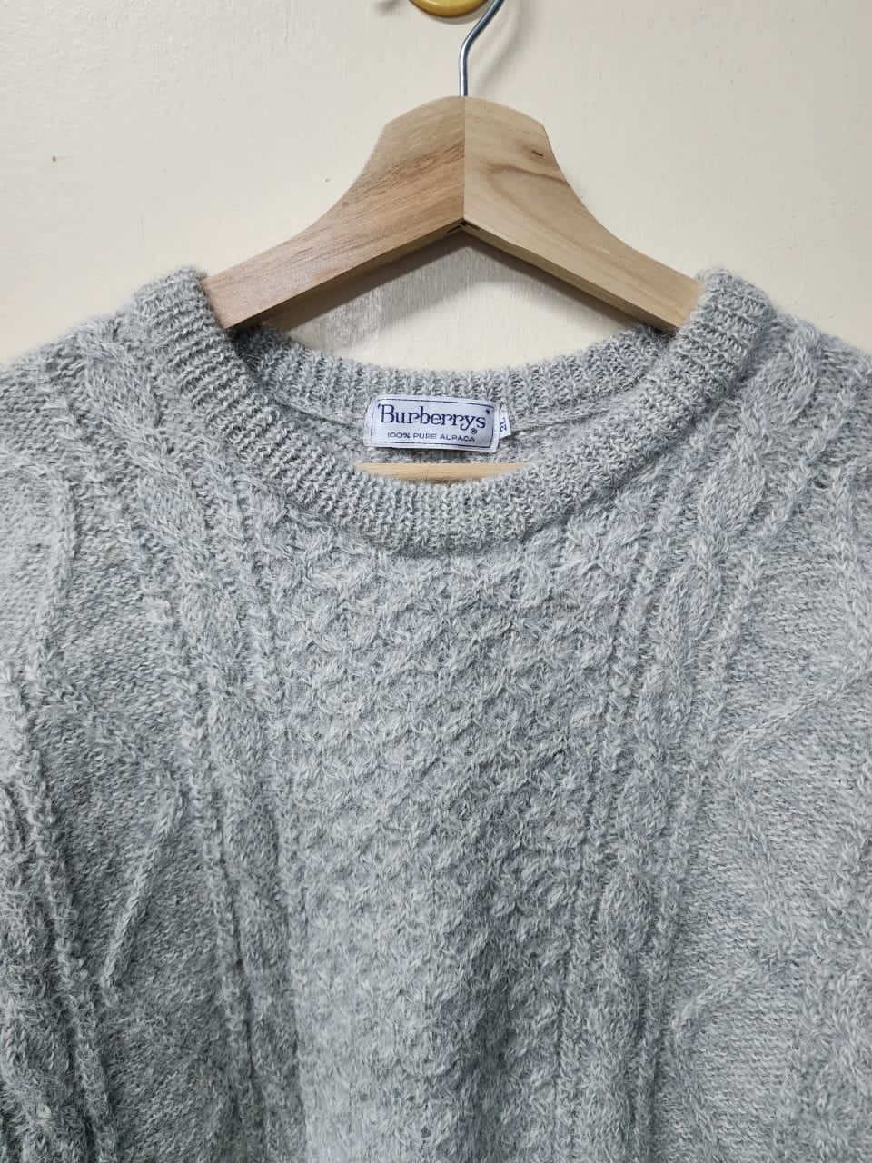 Aran Isles Knitwear Wool Knit Burberrys Size XL / US 12-14 / IT 48-50 - 3 Thumbnail
