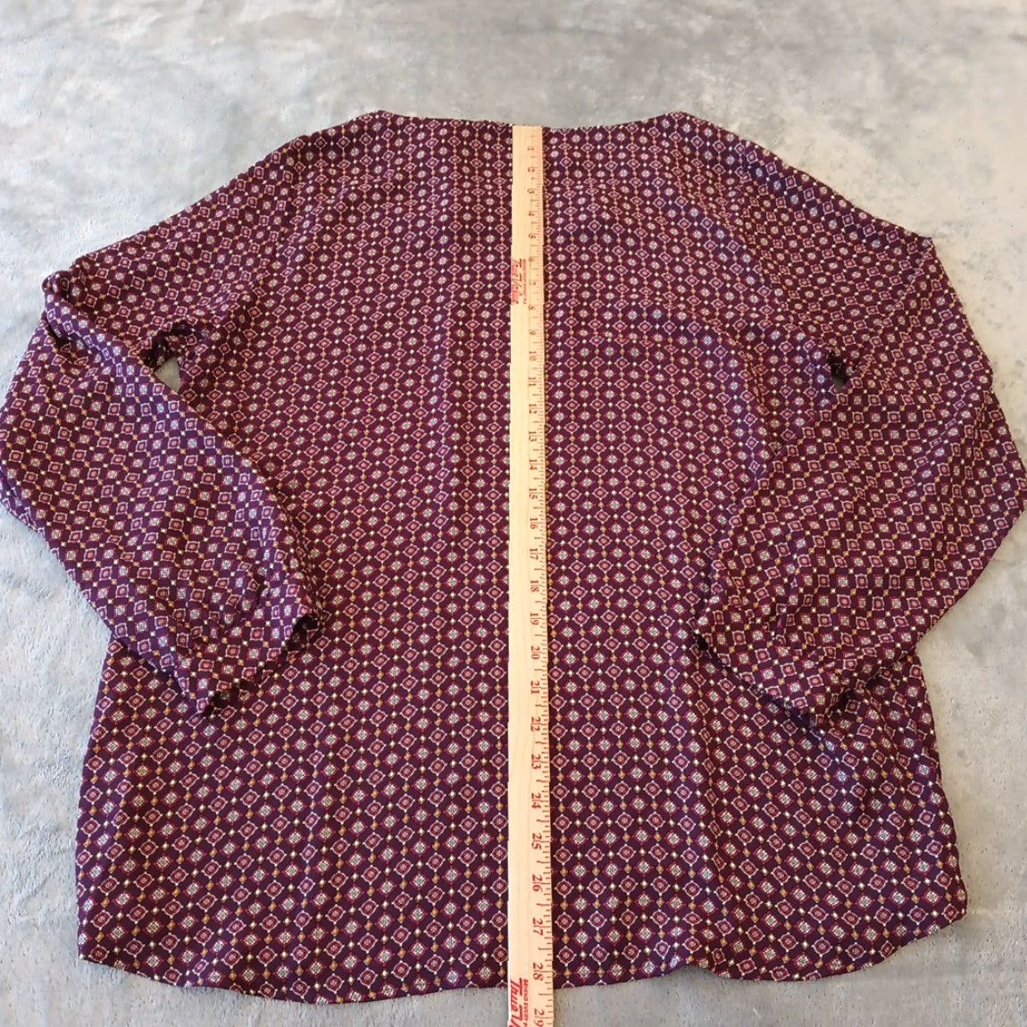 Vintage Pleione Shirt Womens XL Purple Geometric Long Sleeve Pullover Blouse Size XL / US 12-14 / IT 48-50 - 5 Thumbnail