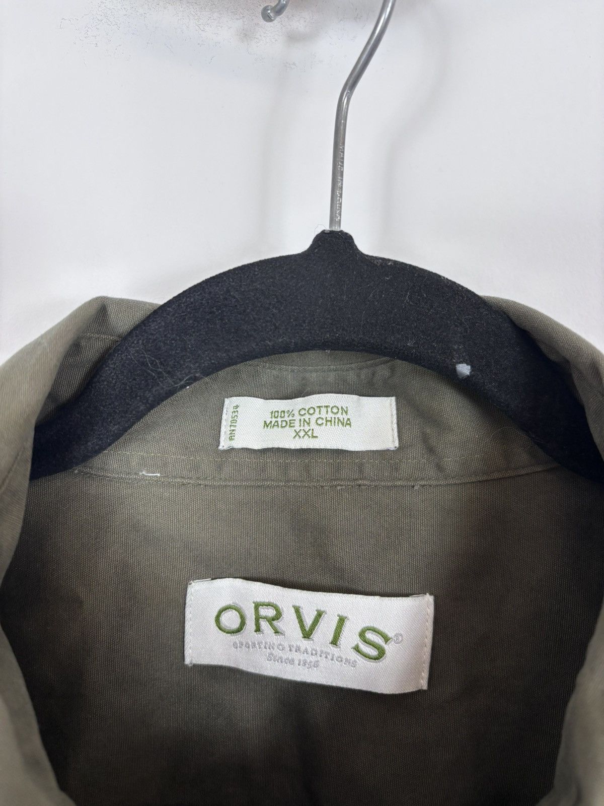 Orvis Vintage Orvis Bush Men’s Khaki Green Short Sleeve Shirt Size US XXL / EU 58 / 5 - 12 Thumbnail