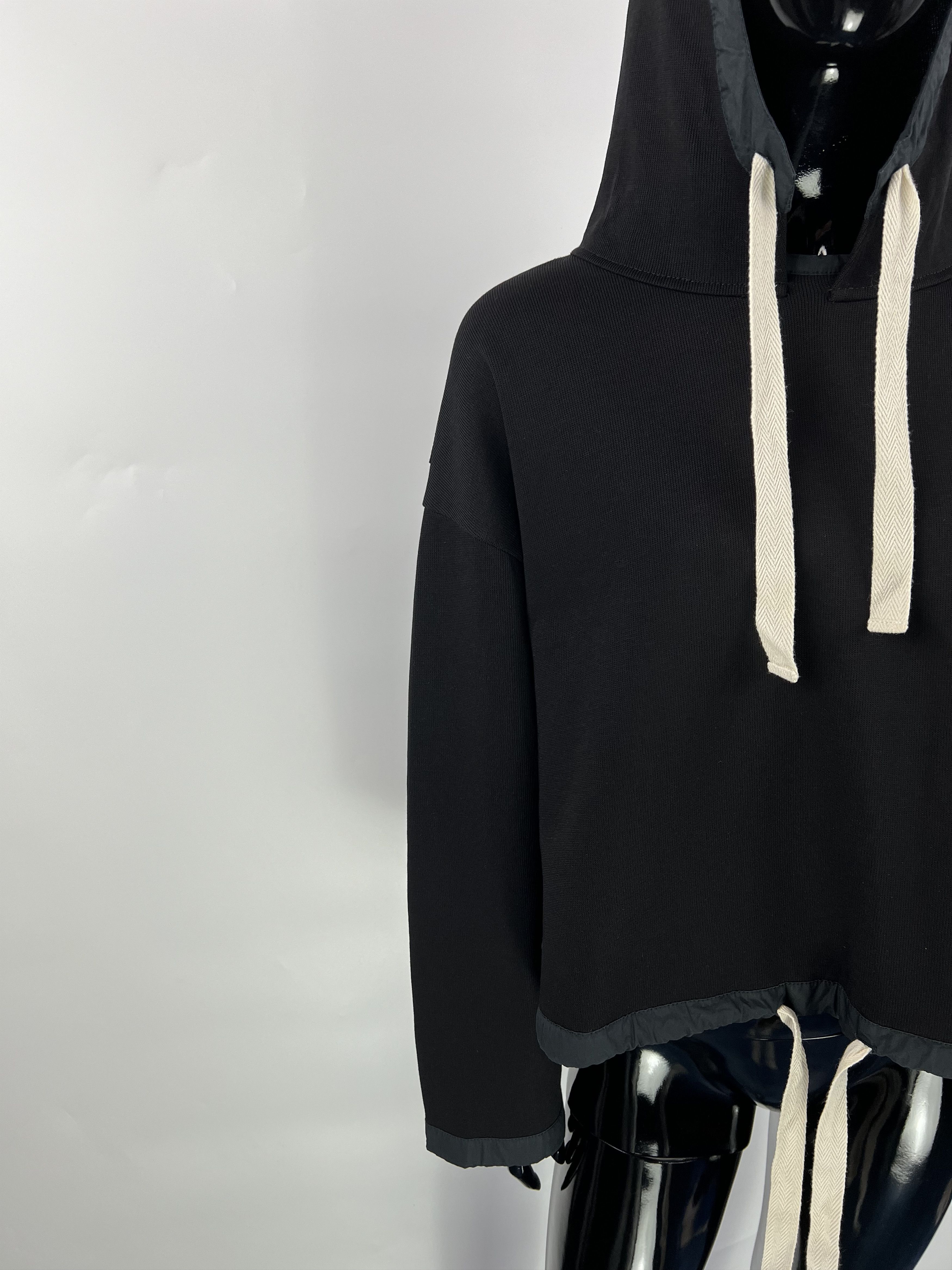 Jil Sander Jil Sander Black Cotton Cropped Hoodie Oversized Size XS / US 0-2 / IT 36-38 - 6 Thumbnail