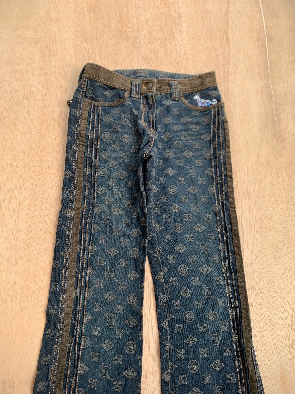 Hysteric Glamour × Japanese Brand Vintage Monogram Flare Bootcut Pants Size US 28 / EU 44 - 4 Thumbnail
