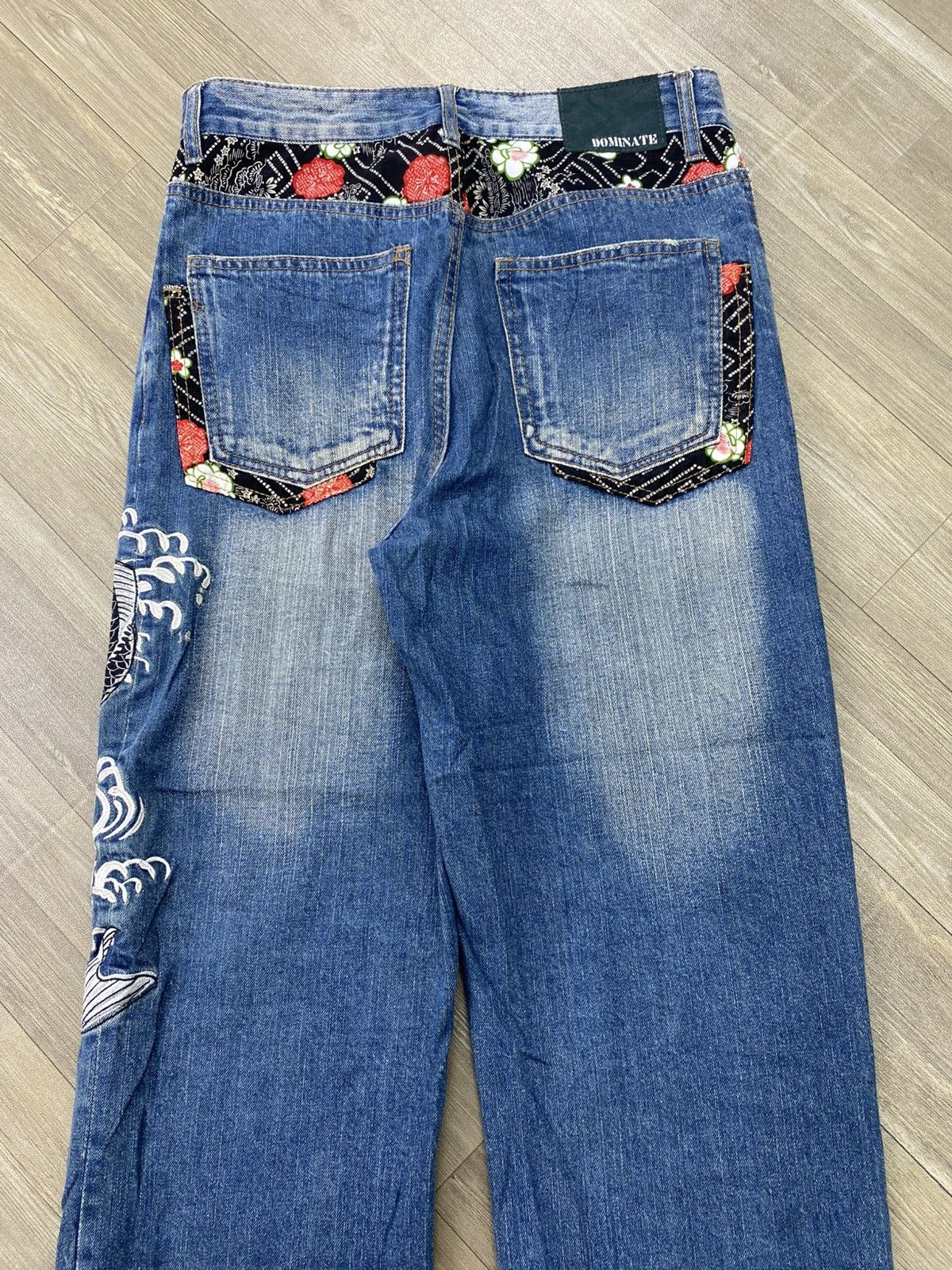Karakuri Tamashii Y2K Dominante Karakuri Tamashii Koi Flowers Embroidery Jeans Size US 30 / EU 46 - 16 Thumbnail