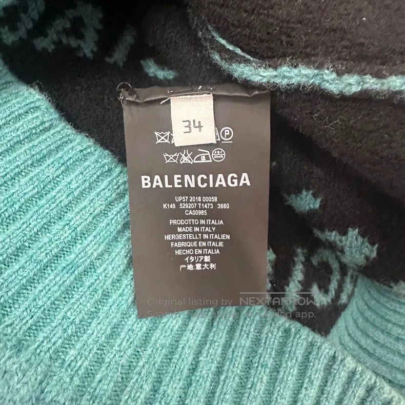 Balenciaga Balenciaga Lake green full print sweater Size XXS / US 00 / IT 34 - 3 Thumbnail