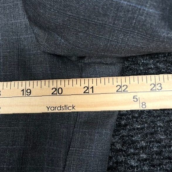 Joseph Abboud VINTAGE? Joseph Abboud Blazer Jacket Gray Plaid Wool Loro Piana 40L Mens Jacket Coat Suit Blazer Size 40R - 8 Thumbnail