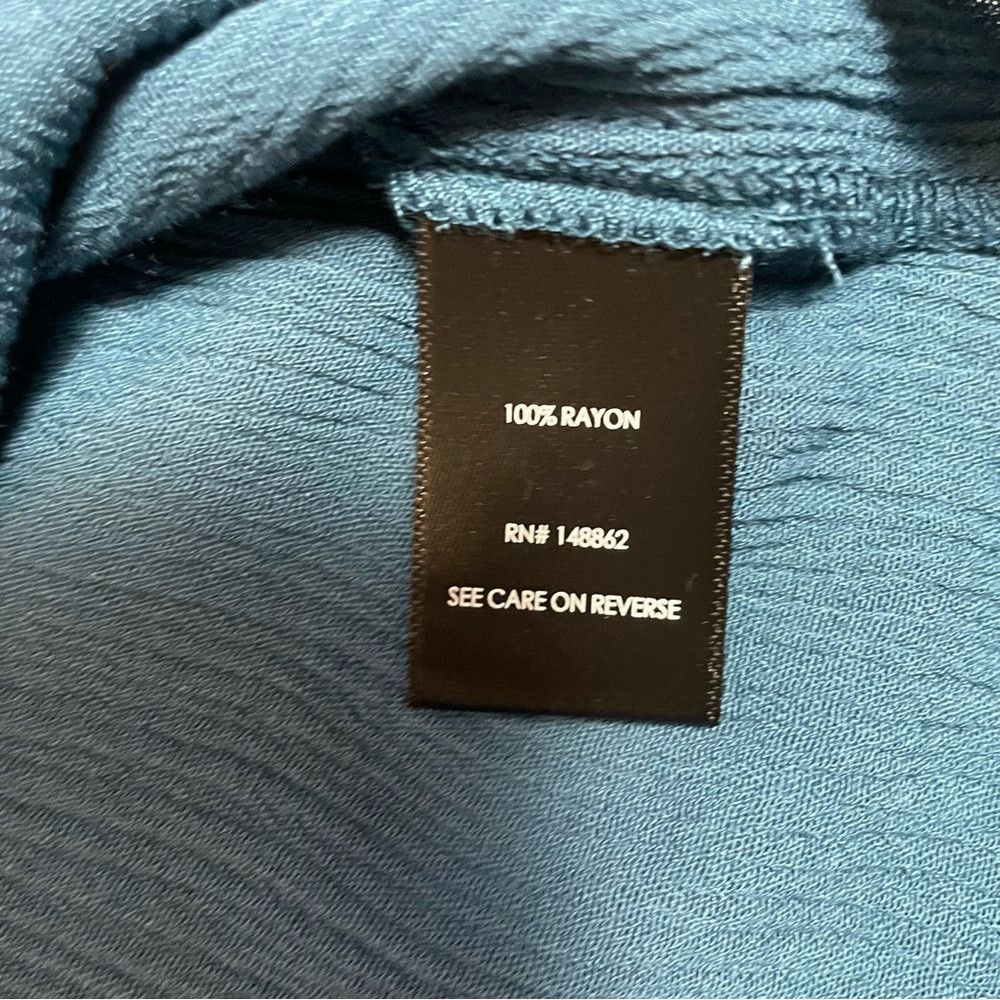Torrid Torrid Crinkle Gauze Button-Front Peasant Blue Top Size 2X Size XXL / US 16-18 / IT 52-54 - 7 Thumbnail