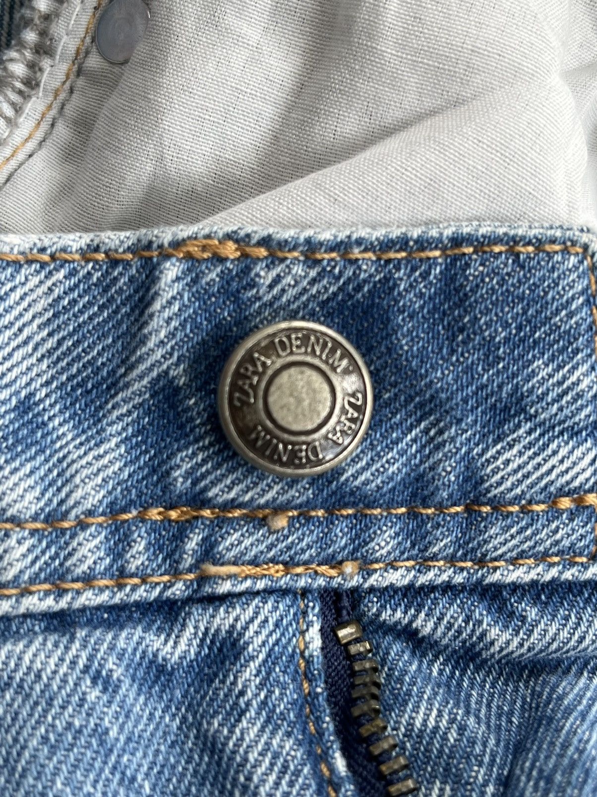 Rhude × Zara Vintage Y2K Zara Blue Washed Distressed Relaxed Jeans Size US 32 / EU 48 - 8 Thumbnail