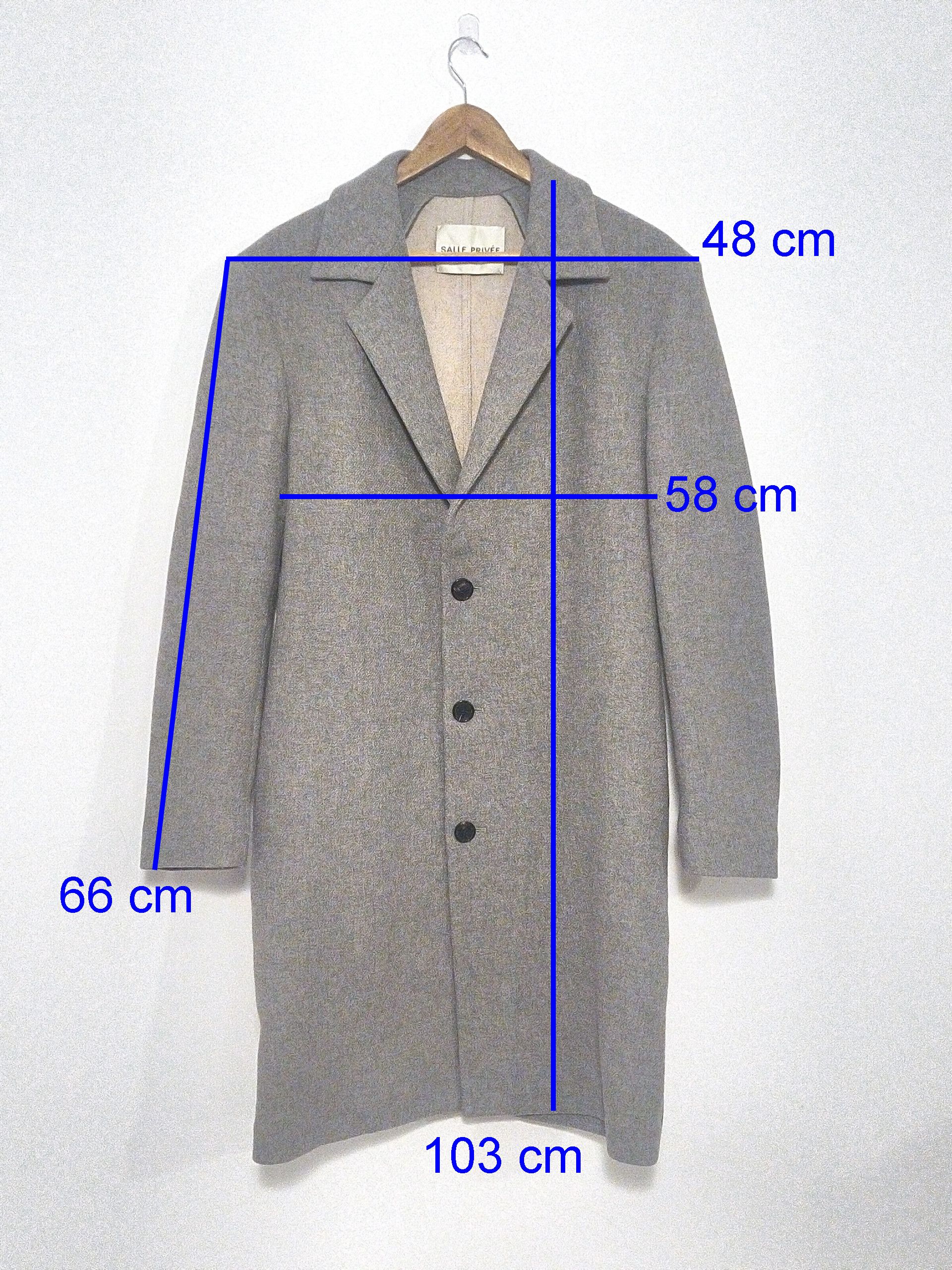 SALLE PRIVEE Salle Privée Tailored Wool Overcoat Light Grey Size US M / EU 48-50 / 2 - 5 Thumbnail