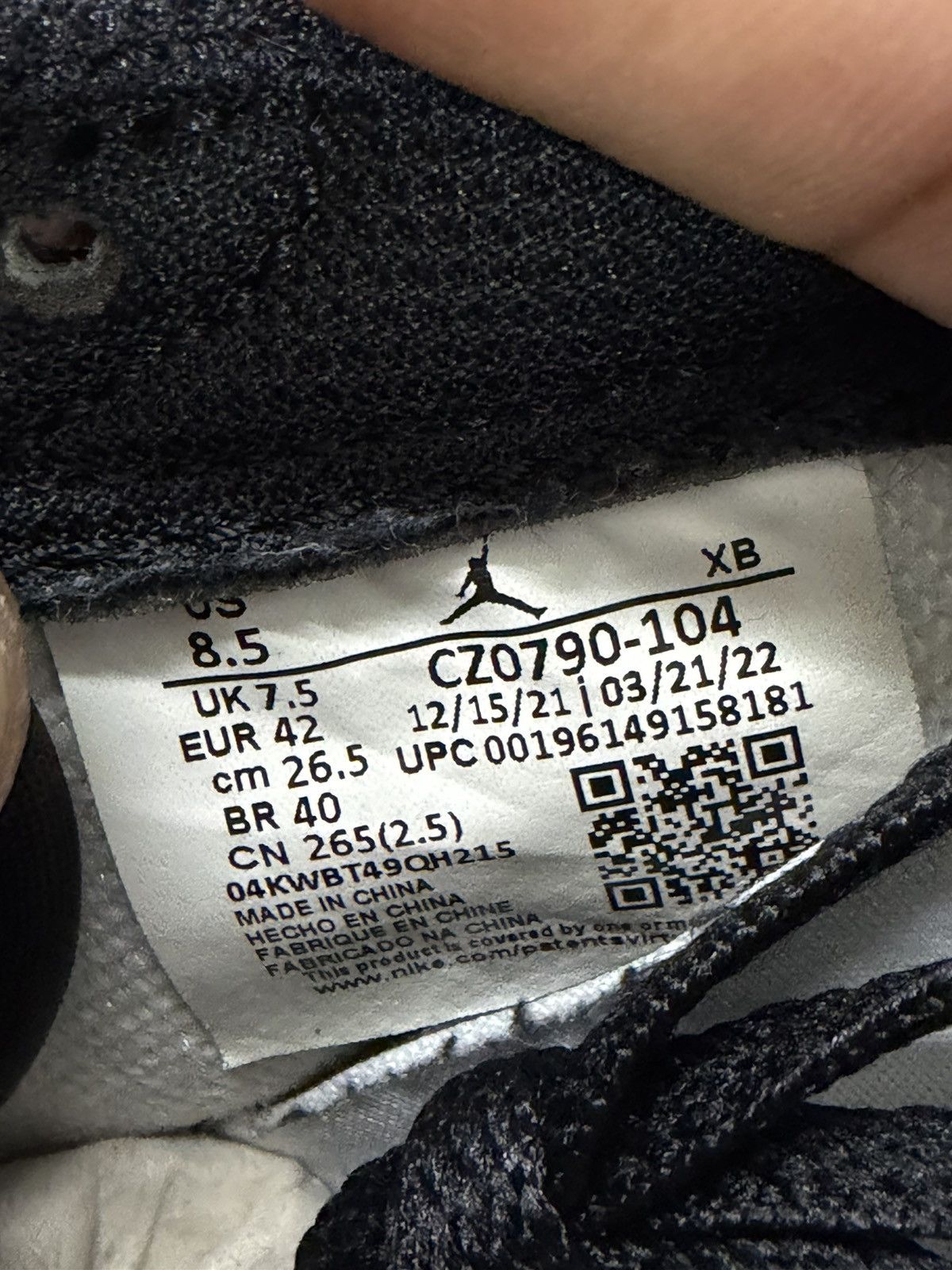 Jordan Brand Jordan 1 Low Black Dark Powder Blue Size 8.5 (2022) Size US 8.5 / EU 41-42 - 10 Thumbnail