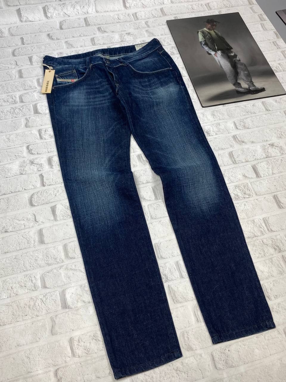 Diesel NEW Diesel Jeans Mens Washed Slim Tapered Zipper Pockets Y2K Size US 31 - 8 Thumbnail