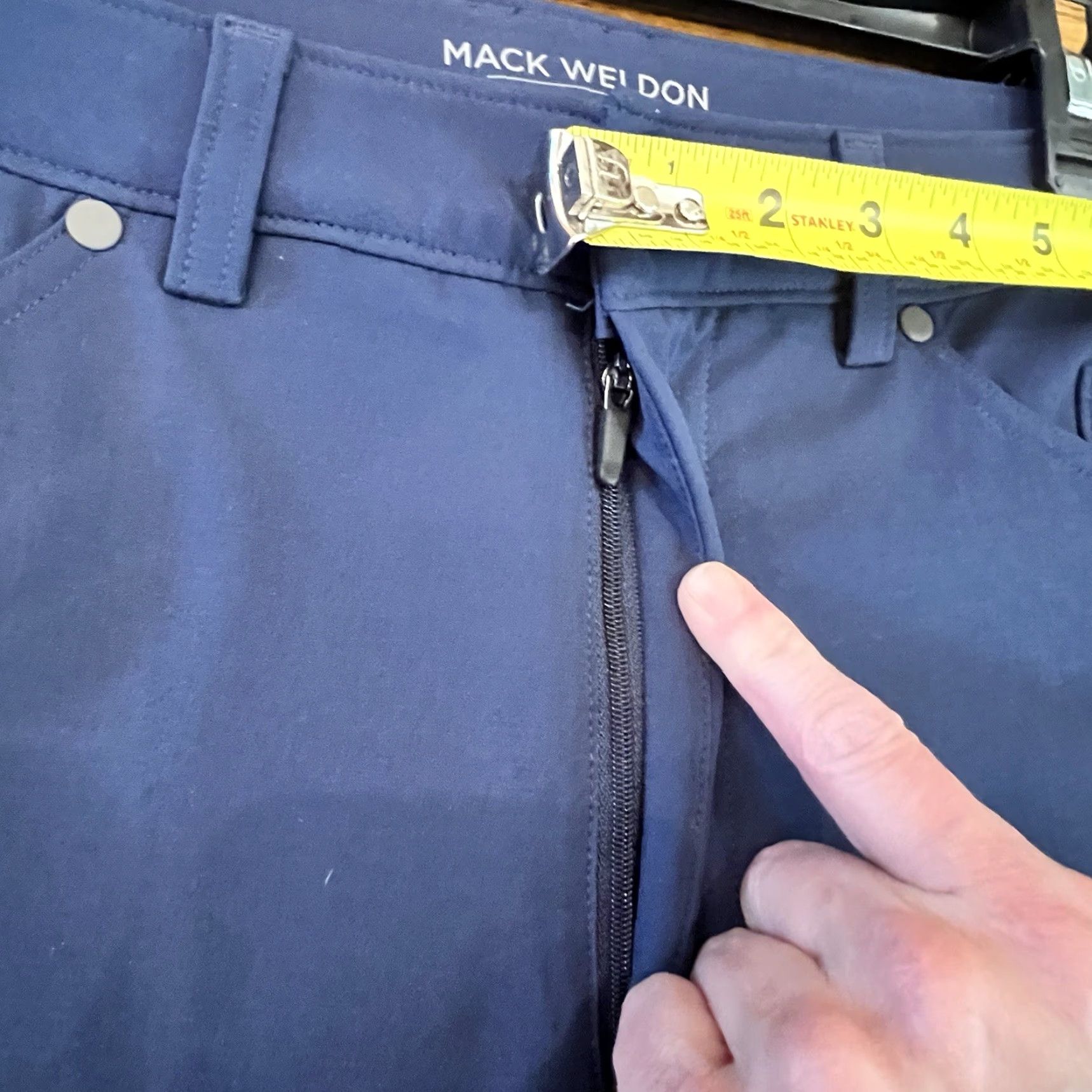 Vintage Mack Weldon Radius 5 Pocket Pant Mens Chino Straight Pant 32 Blue Regular 5-Pocket Design Logo Zipper Button Stretch Pocket Size US 32 / EU 48 - 7 Thumbnail