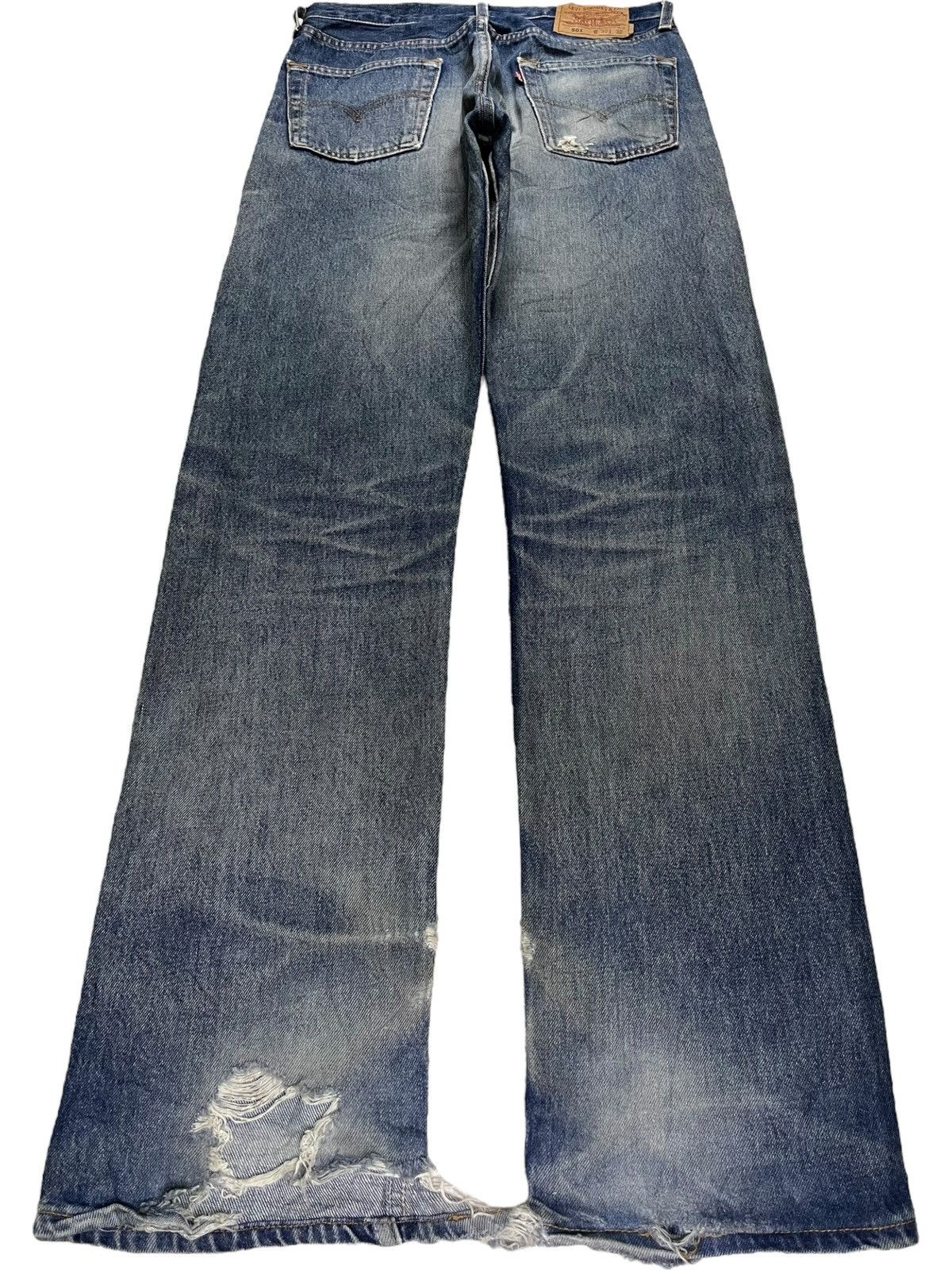 Levi's × Levi's Vintage Clothing Vintage 90s Levis 501 Faded Wash Ripped Blue Jeans Size US 30 / EU 46 - 2 Thumbnail