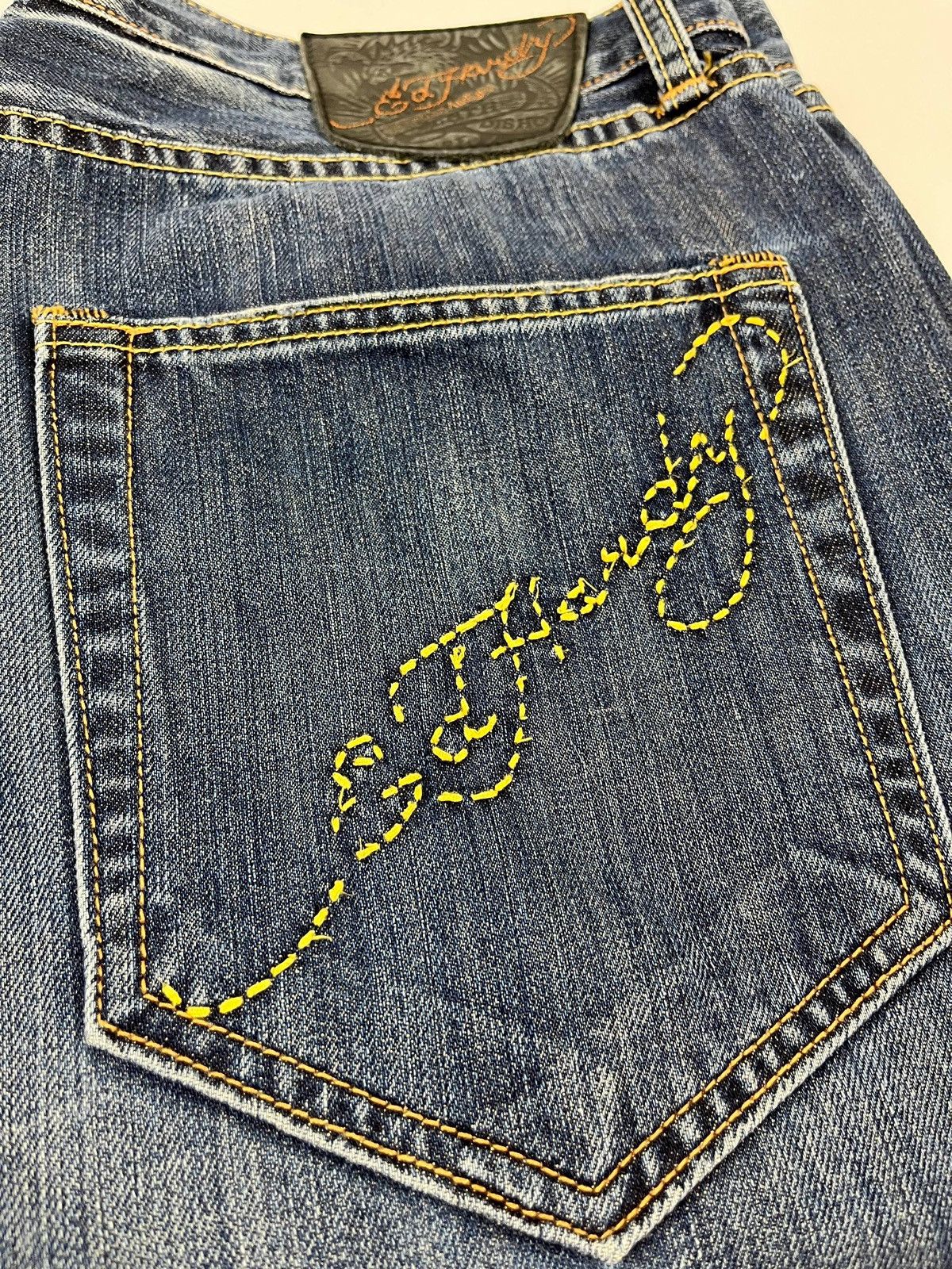 Ed Hardy Ed Hardy Distressed Embroidered Pocket Y2K Denim Size US 36 / EU 52 - 2 Thumbnail