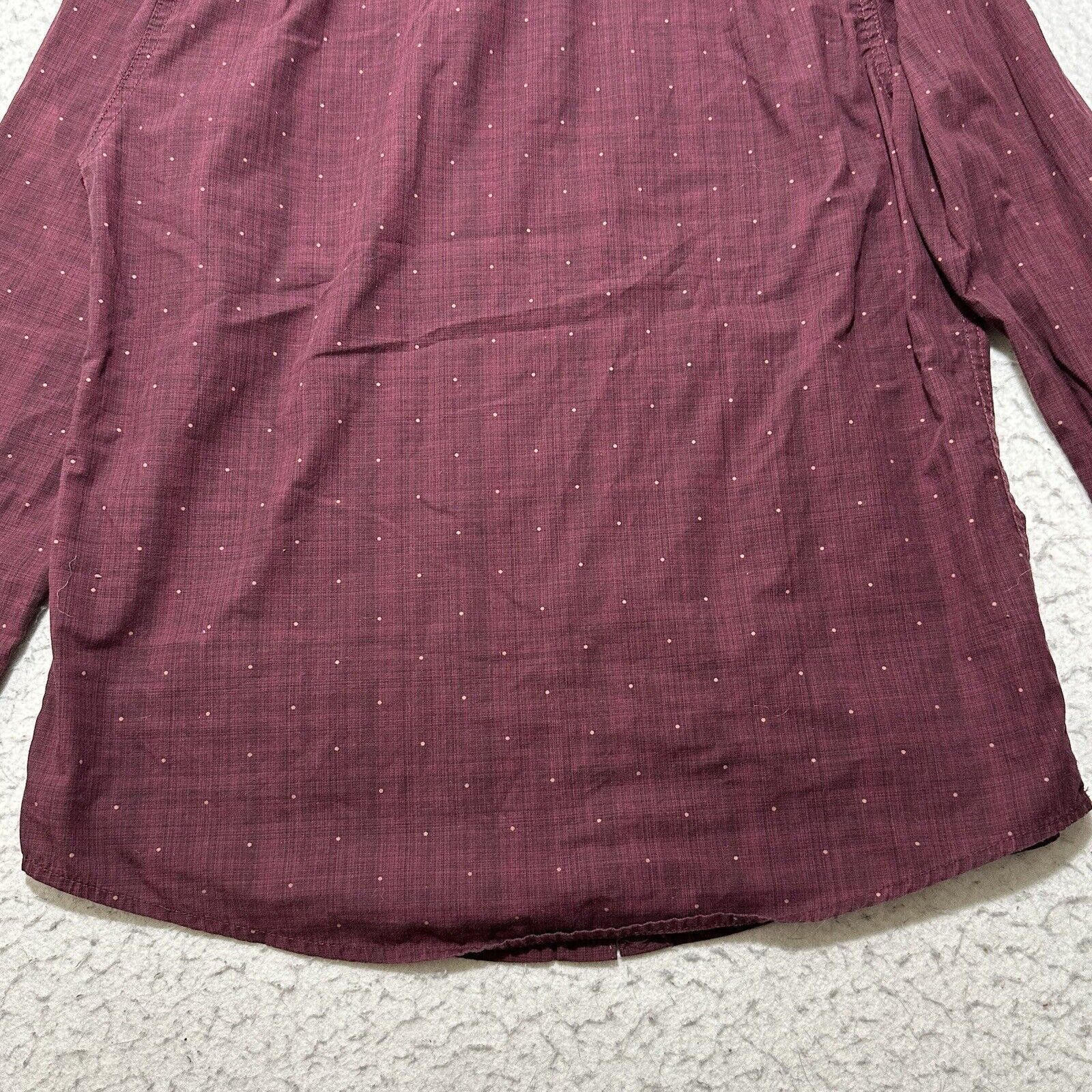 Haggar Haggar Medium Button Down Dress Shirt Burgundy Polka Dot Size US M / EU 48-50 / 2 - 11 Thumbnail