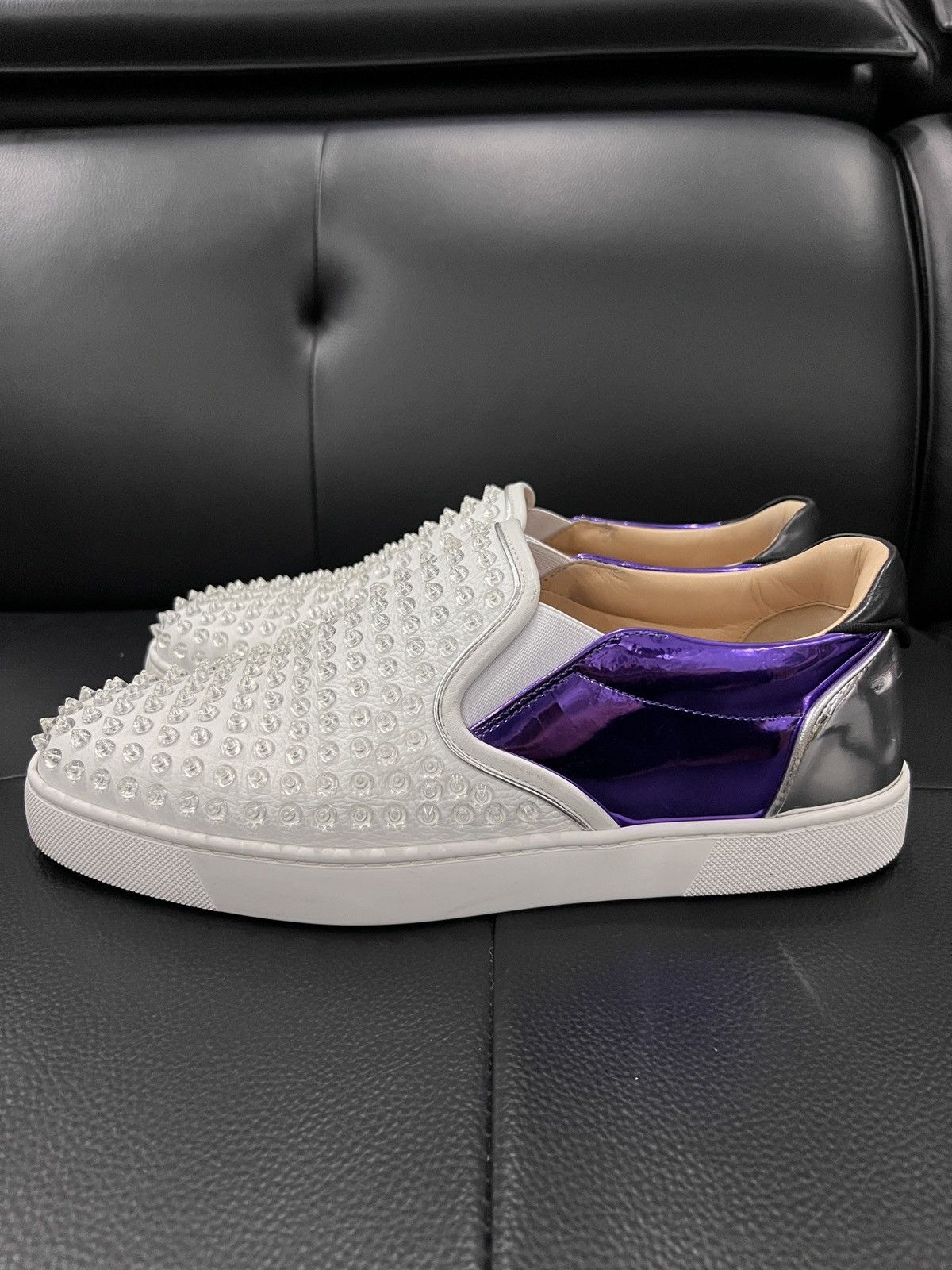 Christian Louboutin Christian Louboutin Transparent Studded Red Sole Sneakers Size US 10.5 / EU 43-44 - 2 Thumbnail