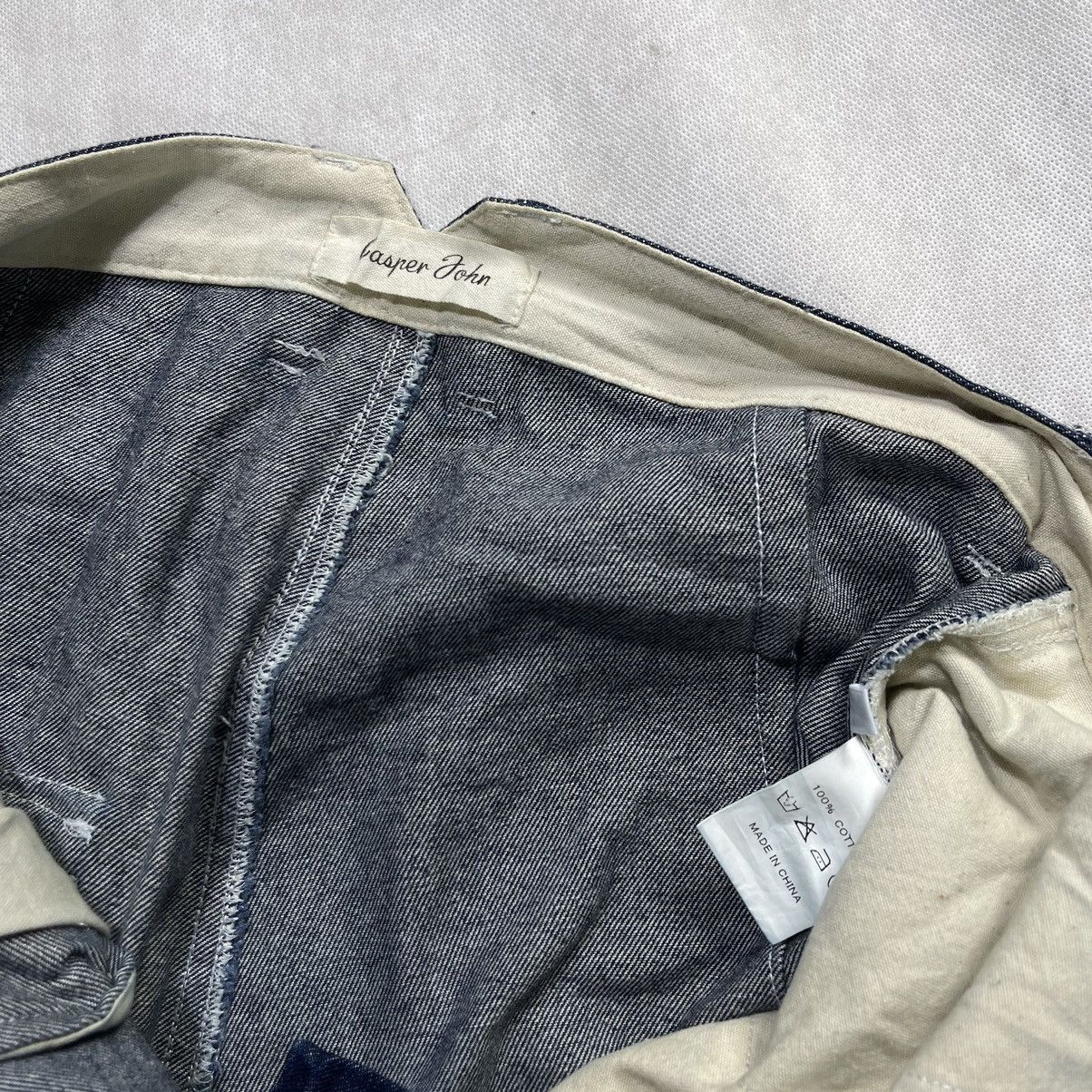 Designer Casper John Drop Crotch Pocket Cinch Back Denime Jeans Size US 32 / EU 48 - 11 Thumbnail