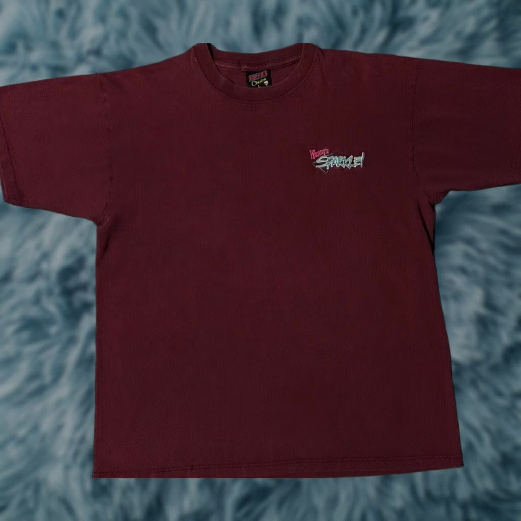 Vintage VINTAGE 90s Wendy’s Sparkle Corporate Faded Promo Shirt L Red Mens T-Shirt Grunge Fast Food Burger 80s 90s USA Single Stitch Size US L / EU 52-54 / 3 - 1 Thumbnail