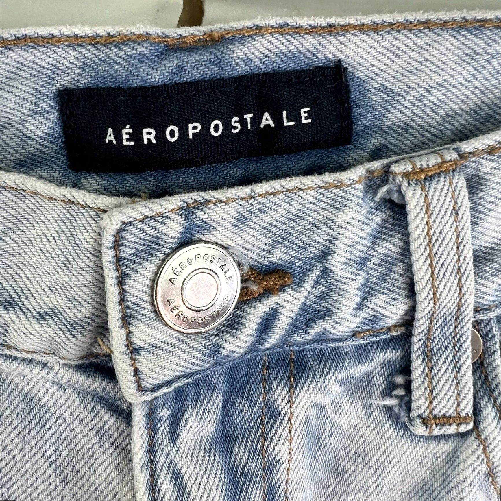 Vintage Aéropostale Mom Distressed Straight Denim Jeans 30 28 Regular 2 Blue Denim Size 26" / US 2 / IT 38 - 5 Thumbnail