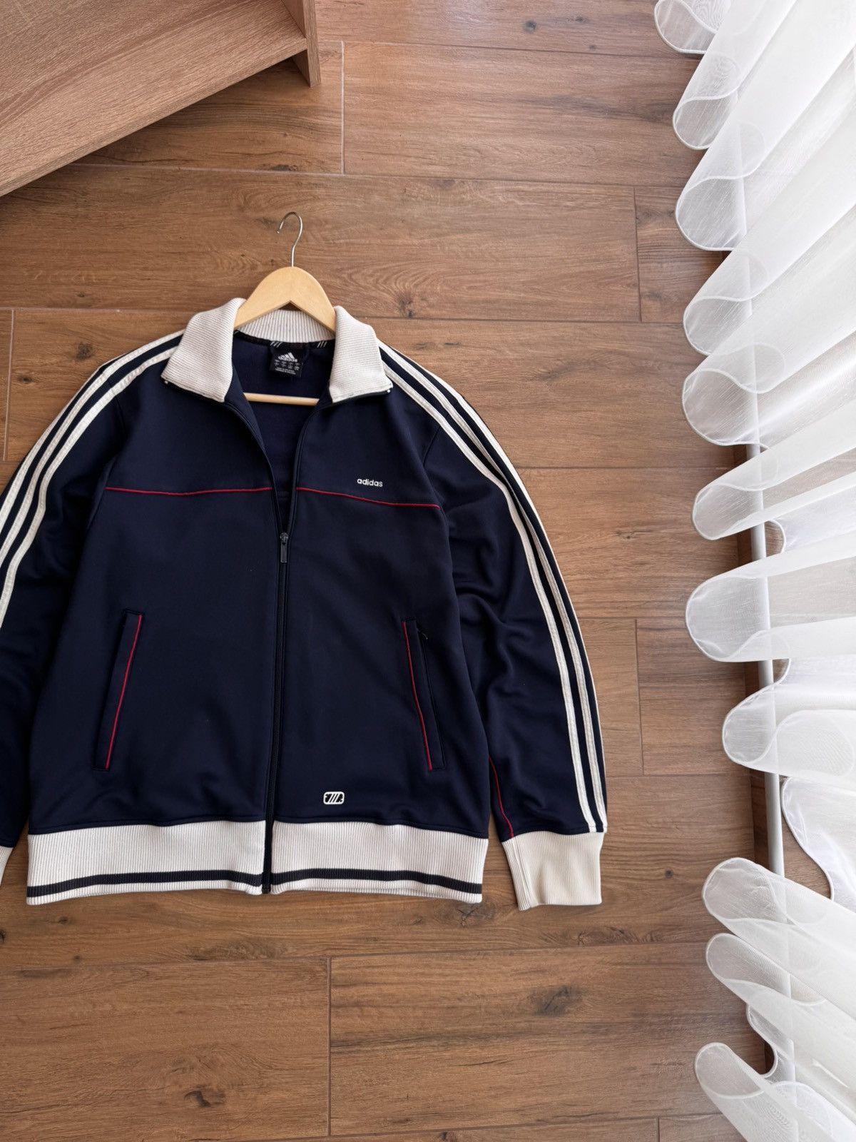 Adidas × Vintage Vintage Adidas Three Stripes Streetwear Japanese Zip Hoodie Size US L / EU 52-54 / 3 - 2 Thumbnail