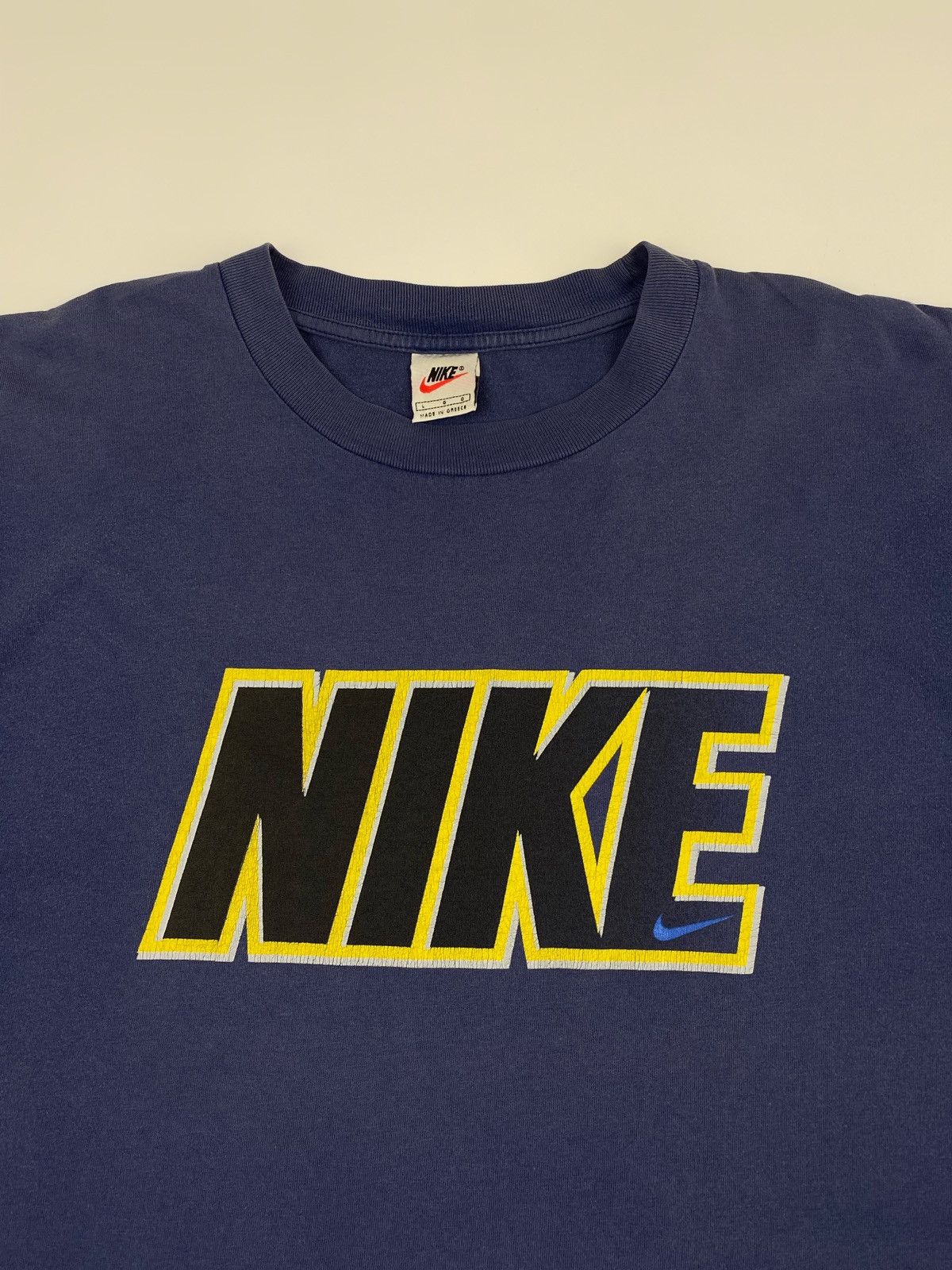 Nike × Vintage 1990’s Vintage Distressed Nike Big Logo T-Shirt Size US L / EU 52-54 / 3 - 5 Thumbnail