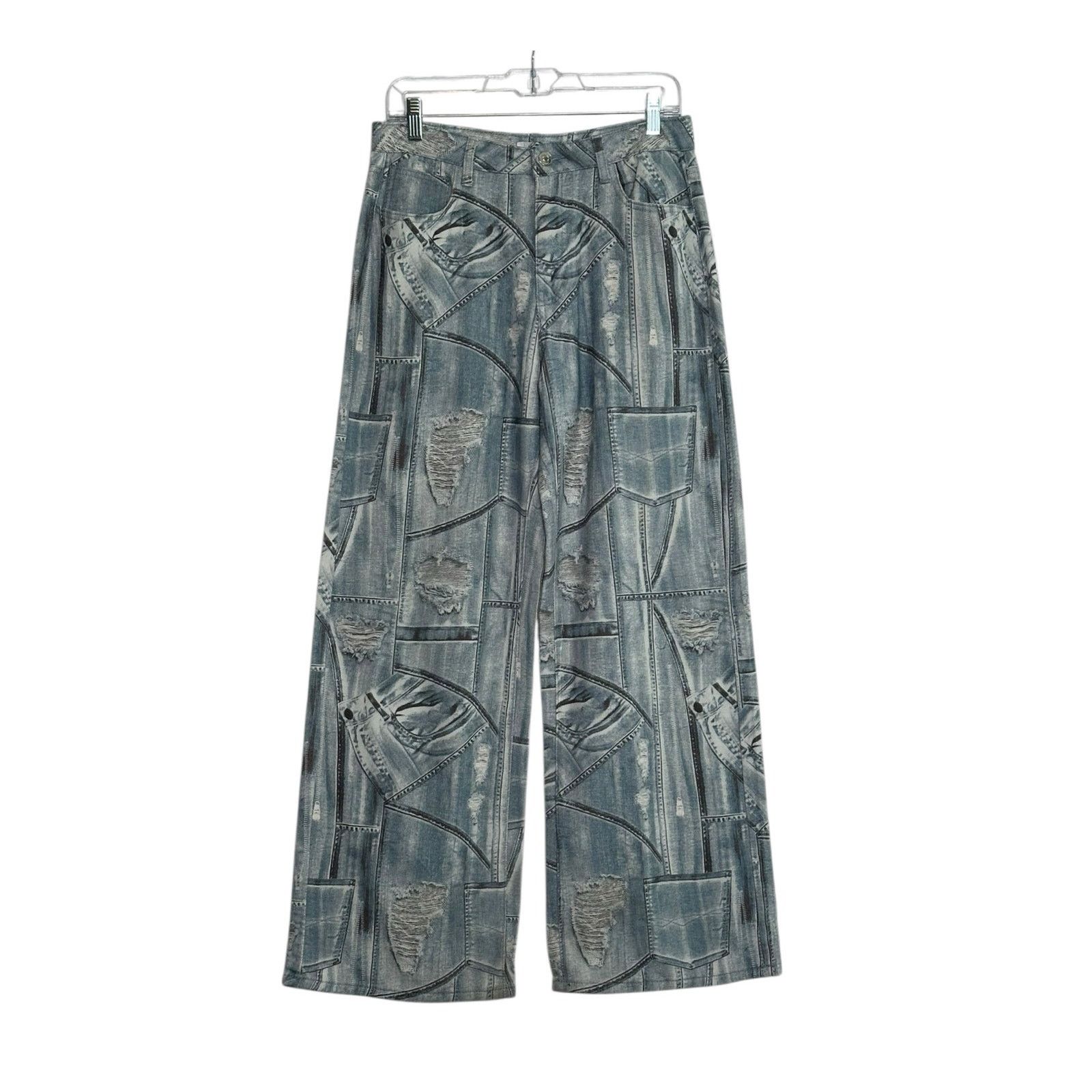Forever 21 Forever 21 distressed denim print wide legs jeans size 28 Size 29" - 1 Thumbnail