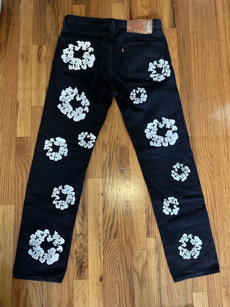Denim Tears Levi's cotton wreath Black Jeans 32x32