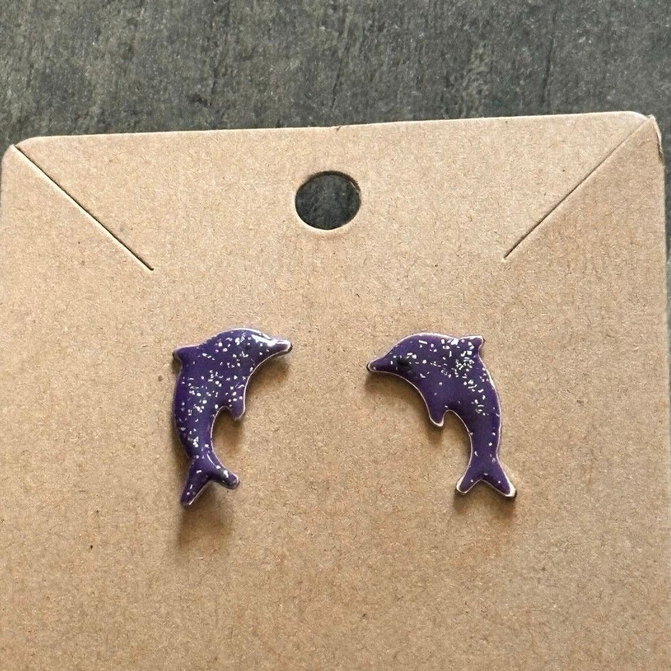 Other purple glitter dolphin stud earrings Size ONE SIZE - 2 Thumbnail