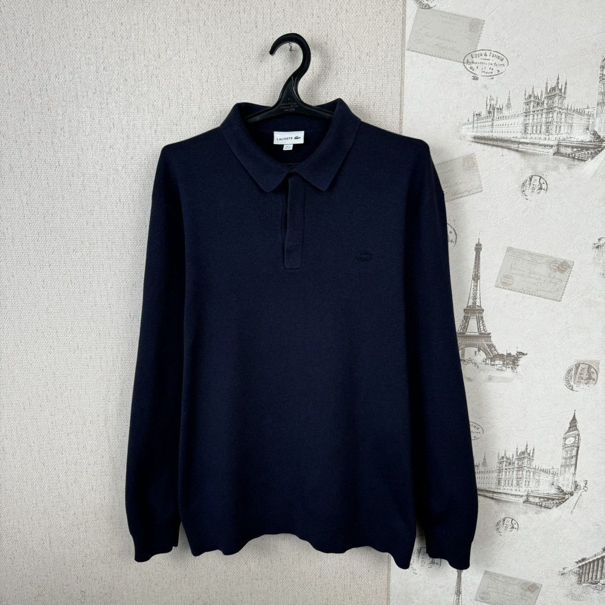 Lacoste × Polo Ralph Lauren Lacoste Polo Sweater Longsleeve Dark Blue Mens Regular XXL Size US XXL / EU 58 / 5 - 3 Thumbnail
