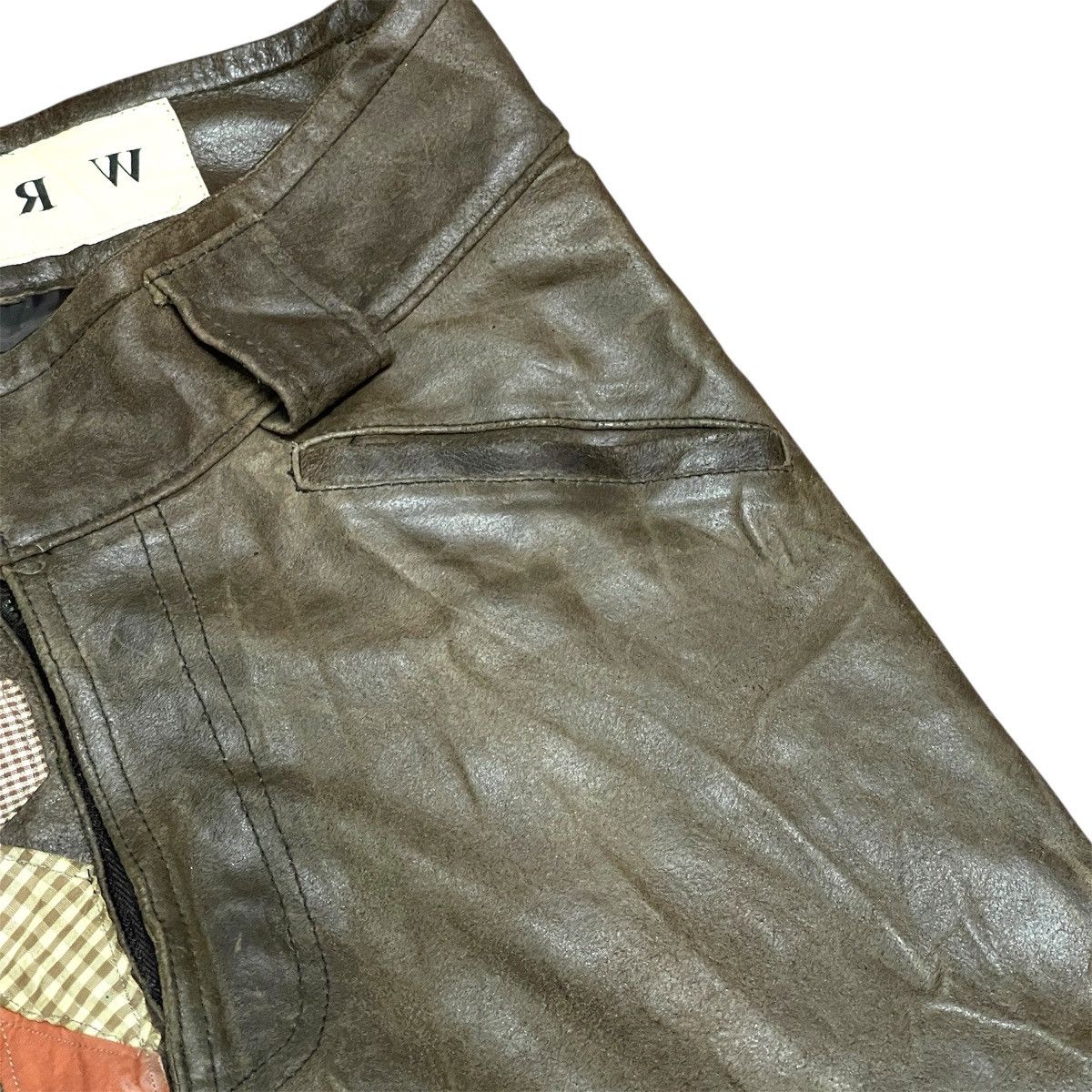 If Six Was Nine Vintage Wrong Seditionaries Patches Cowhide Leather Pants Size US 29 - 4 Thumbnail