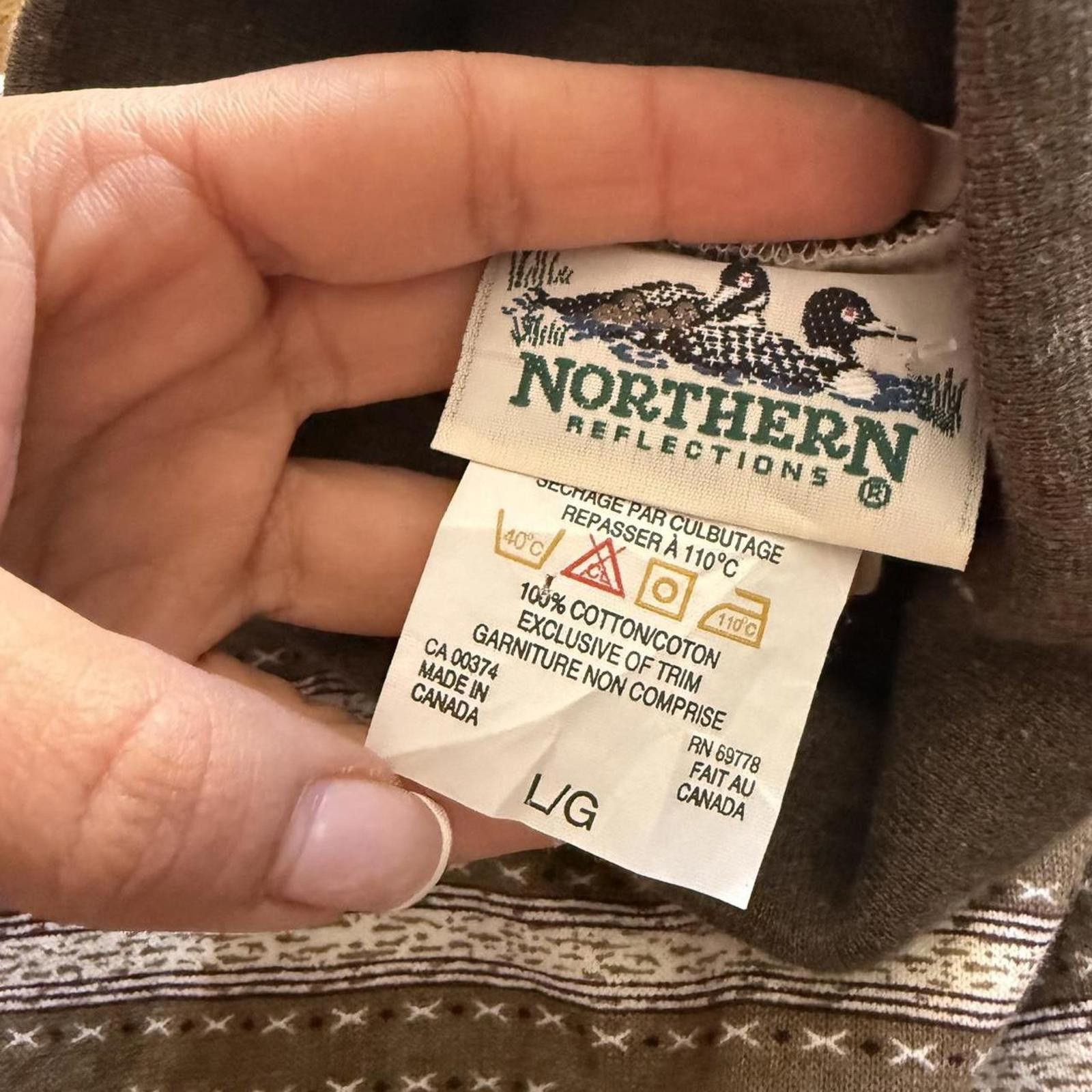 Northern Reflections Vintage Brown Pattern Turtleneck Tee Size XL / US 12-14 / IT 48-50 - 3 Thumbnail