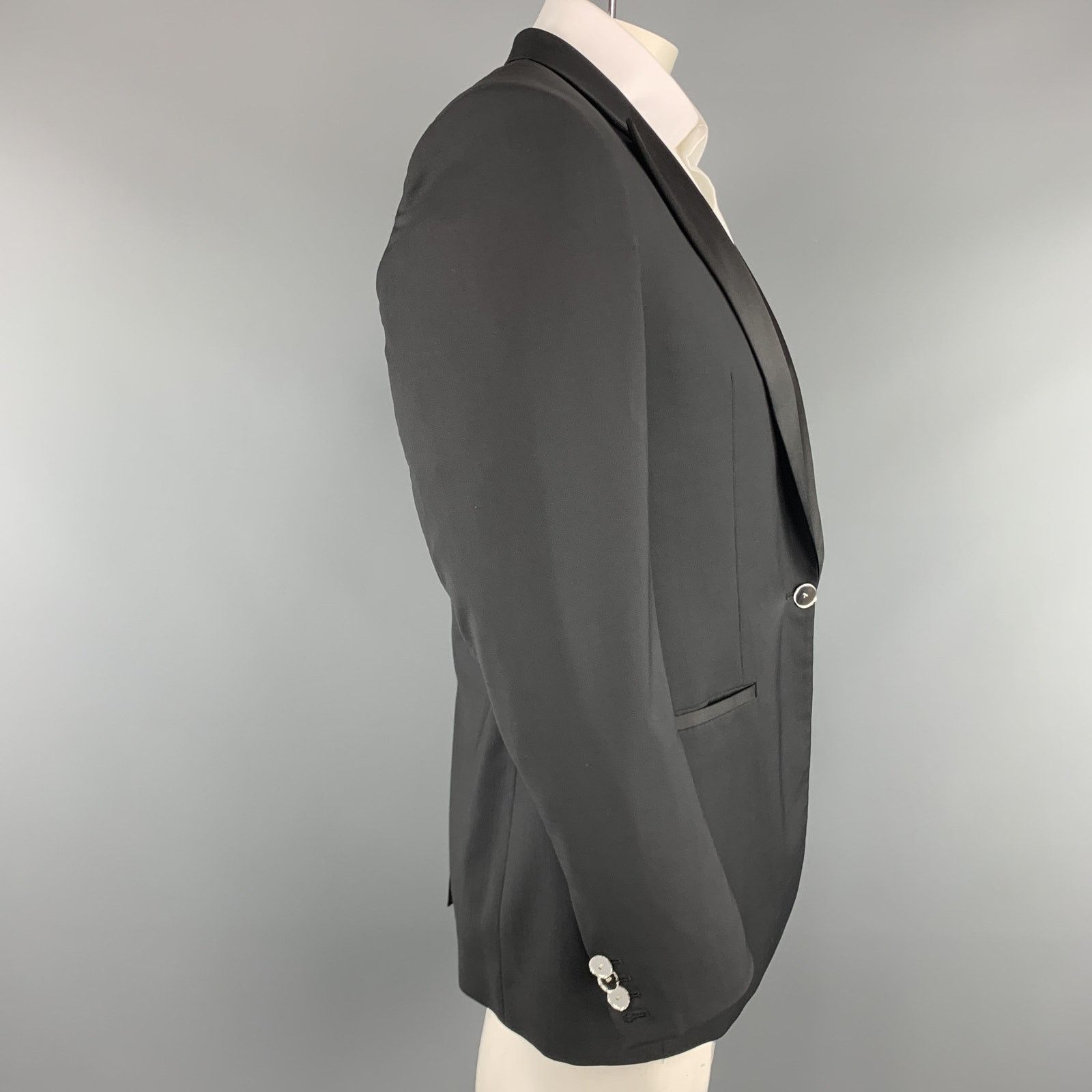 Viktor & Rolf VIKTOR & ROLF 40 Black Wool Satin Peak Lapel Tuxedo Jacket Size 40R - 6 Thumbnail