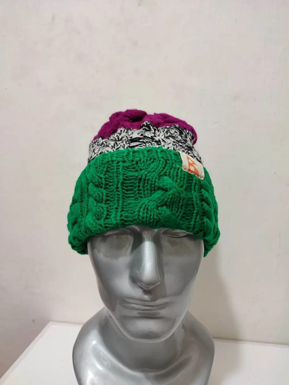 Japanese Brand Amina Nice Design 3 Tone Colour Beanie Hats Size ONE SIZE - 3 Thumbnail