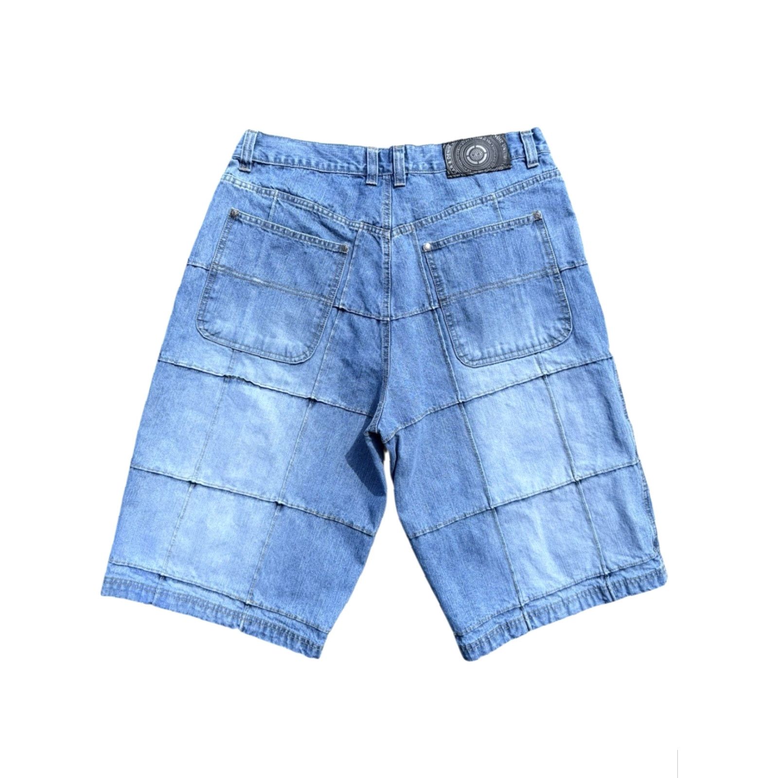Vintage VINTAGE Noiz Jeans Light Wash Patchwork Baggy Skater Jorts Bermuda Shorts Sz 38 Mens Blue 2000s Size US 38 / EU 54 - 2 Thumbnail
