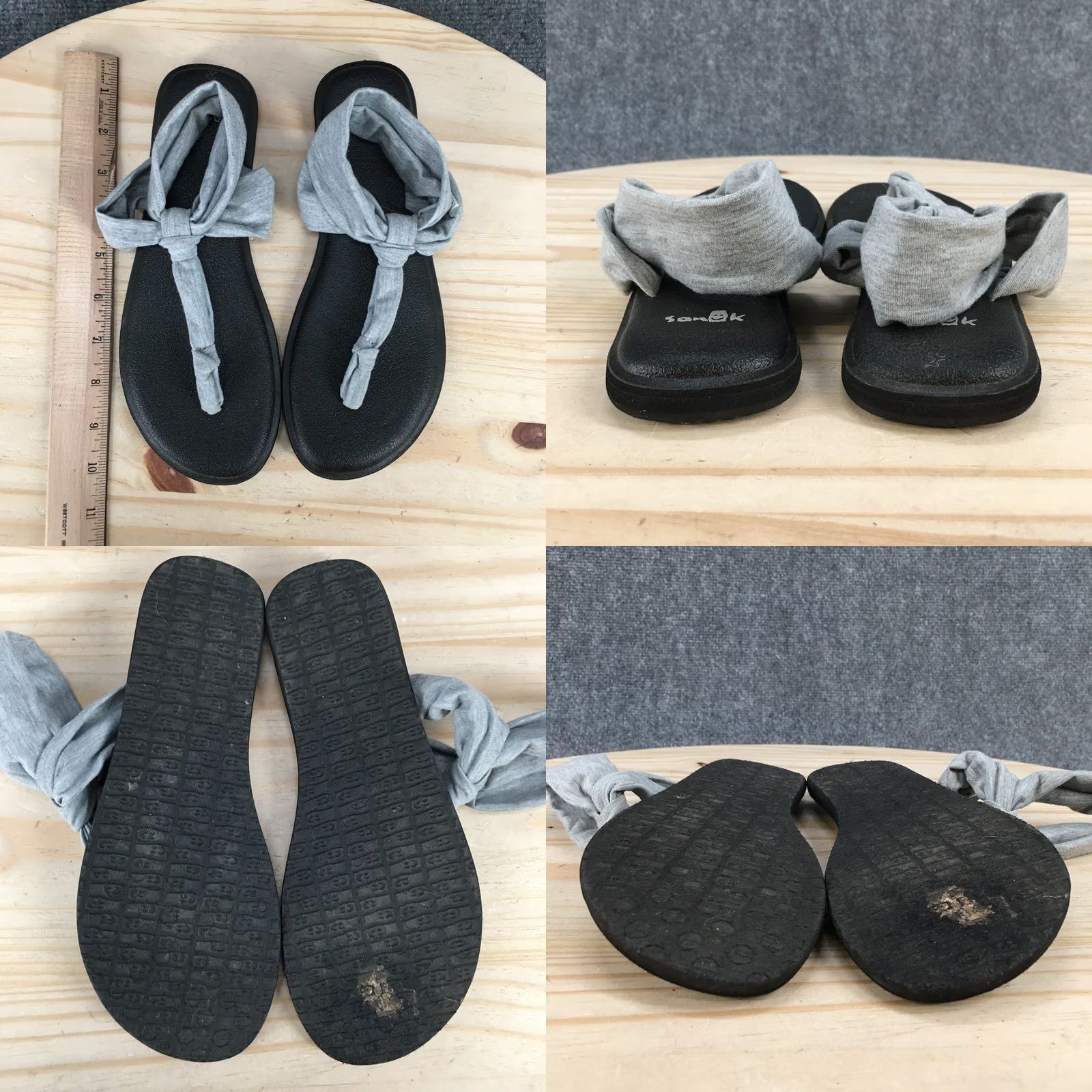 Sanuk Sanuk Sandals Womens 6 Yoga Sling Ella Slingback Gray Fabric Sandals Size US 6 / IT 36 - 8 Thumbnail