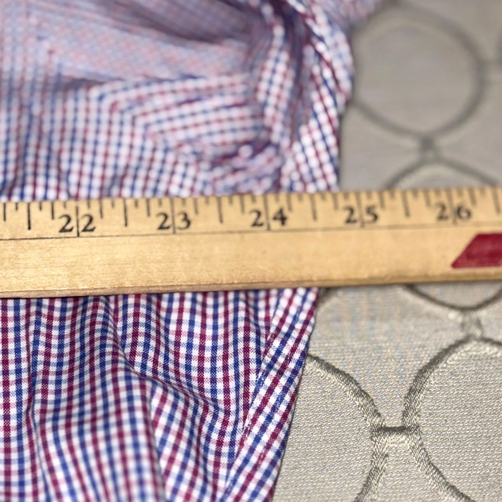 Ralph Lauren Lauren Ralph Lauren Shirt Mens 17 34/35 Purple Gingham Slim Fit Non-Iron Dress Shirt Womens? Size 46R - 6 Thumbnail