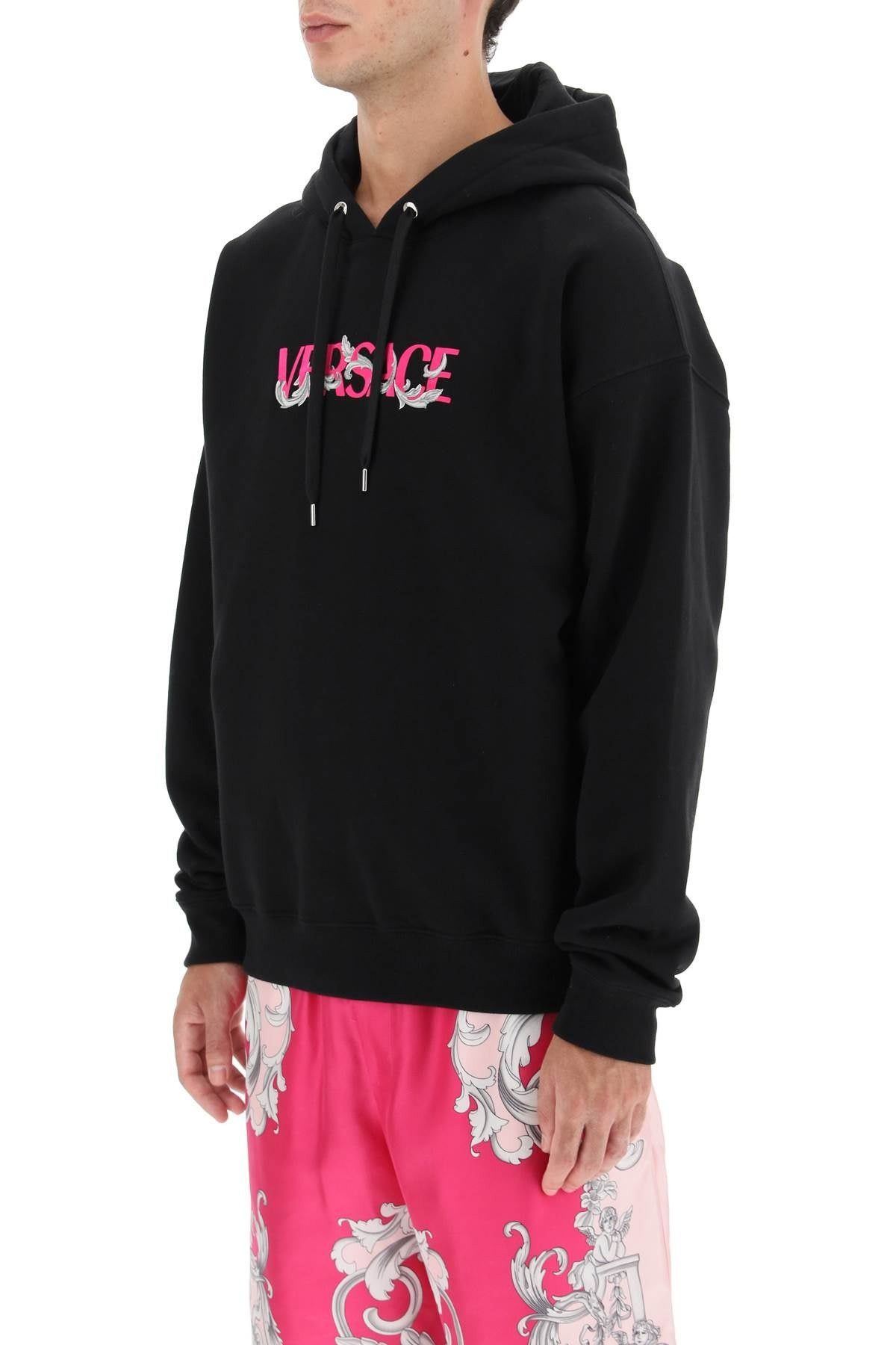 Versace o1y0525 Logo Hoodie in Black Size US S / EU 44-46 / 1 - 2 Thumbnail