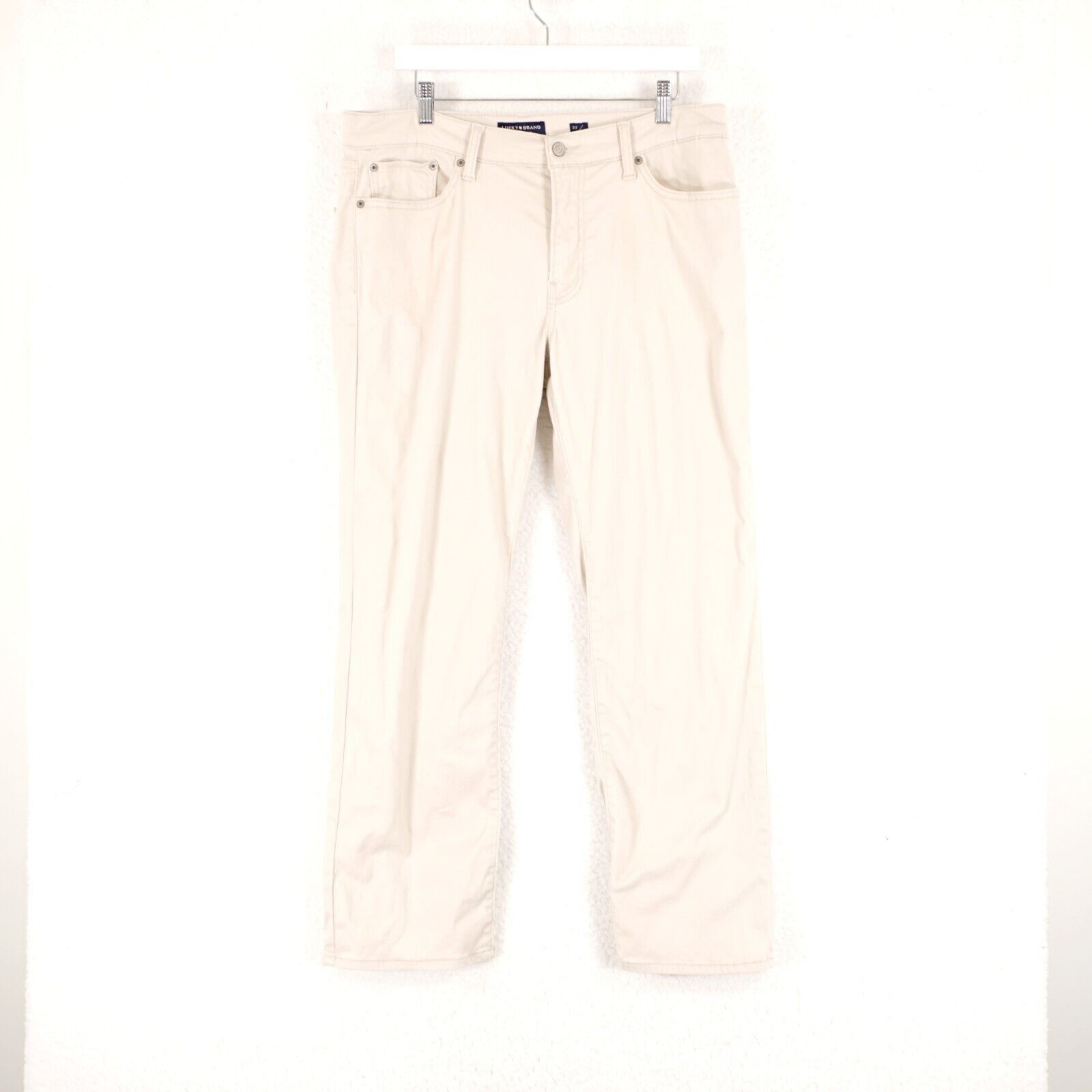 Lucky Brand Lucky Brand 363 Vintage Straight Lightweight Cream Jeans Mid Size US 34 / EU 50 - 1 Thumbnail