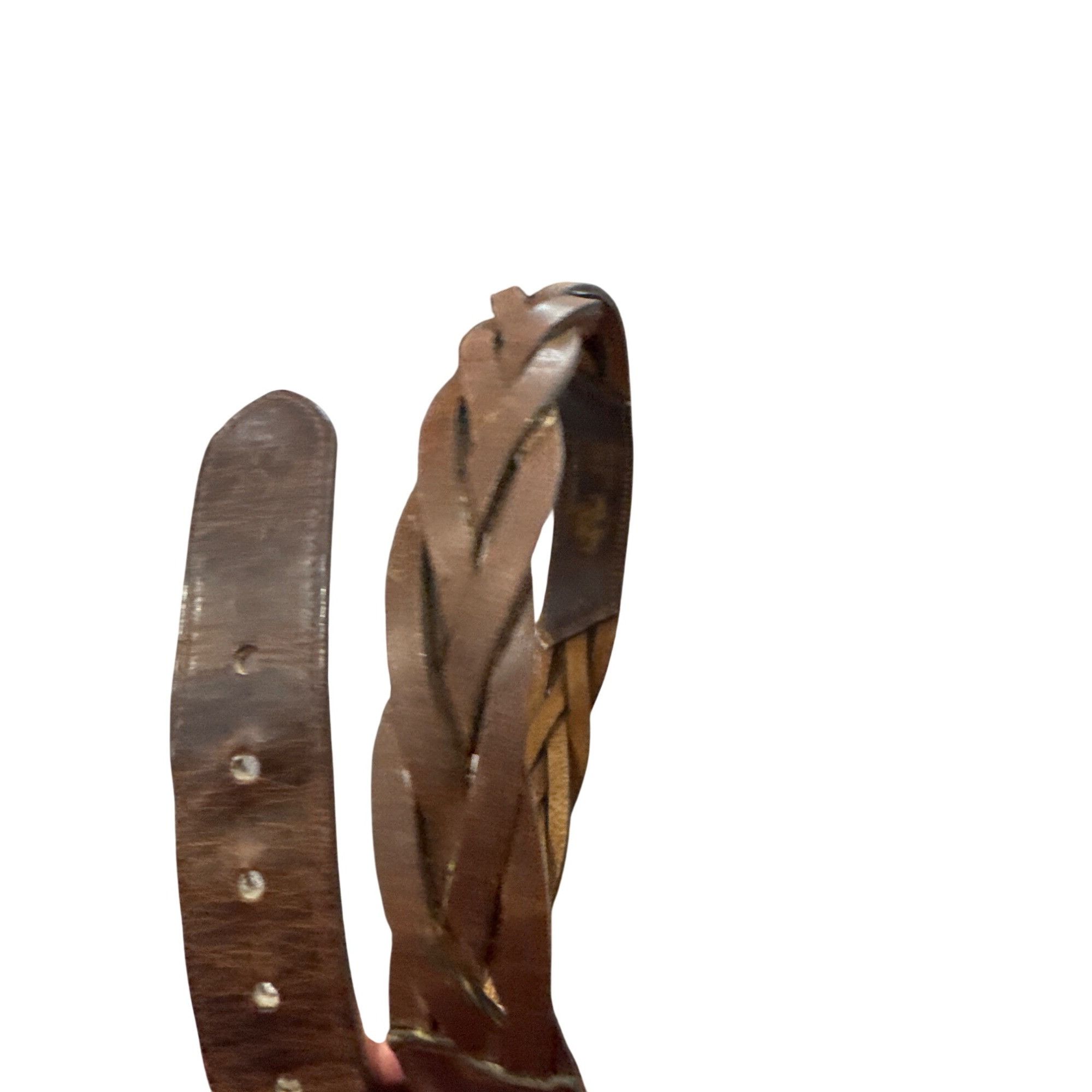 Harley Davidson Harley-Davidson Mens Brown Braided Leather waist belt Size 3 Size 36 - 4 Thumbnail