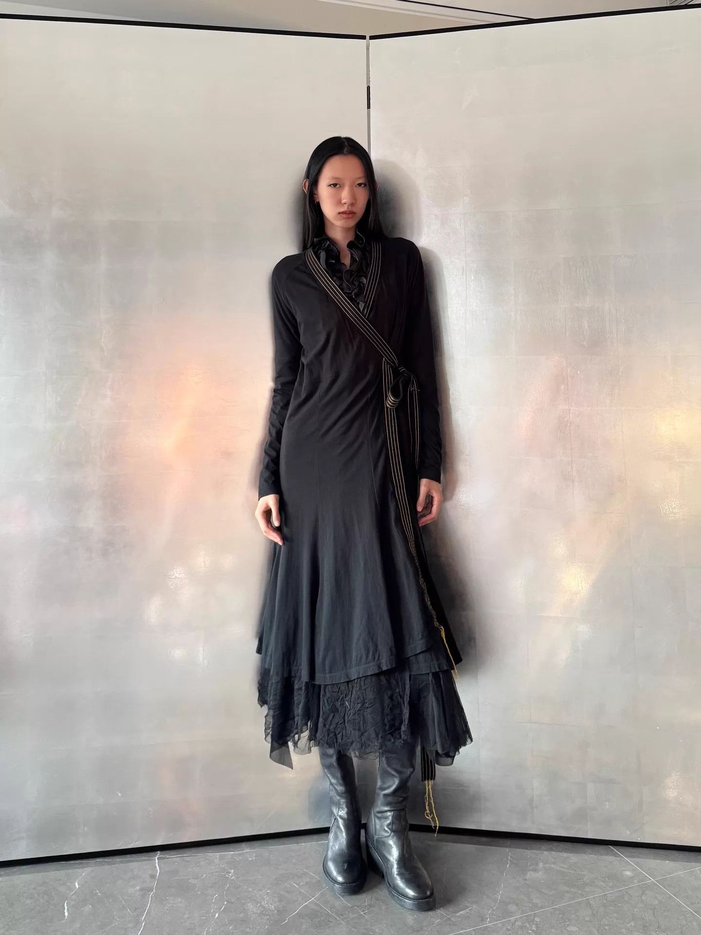 Vintage Dutch Brand Vintage Cross-Tie Lace A-Line Robe Coat Size M / US 6-8 / IT 42-44 - 1 Thumbnail