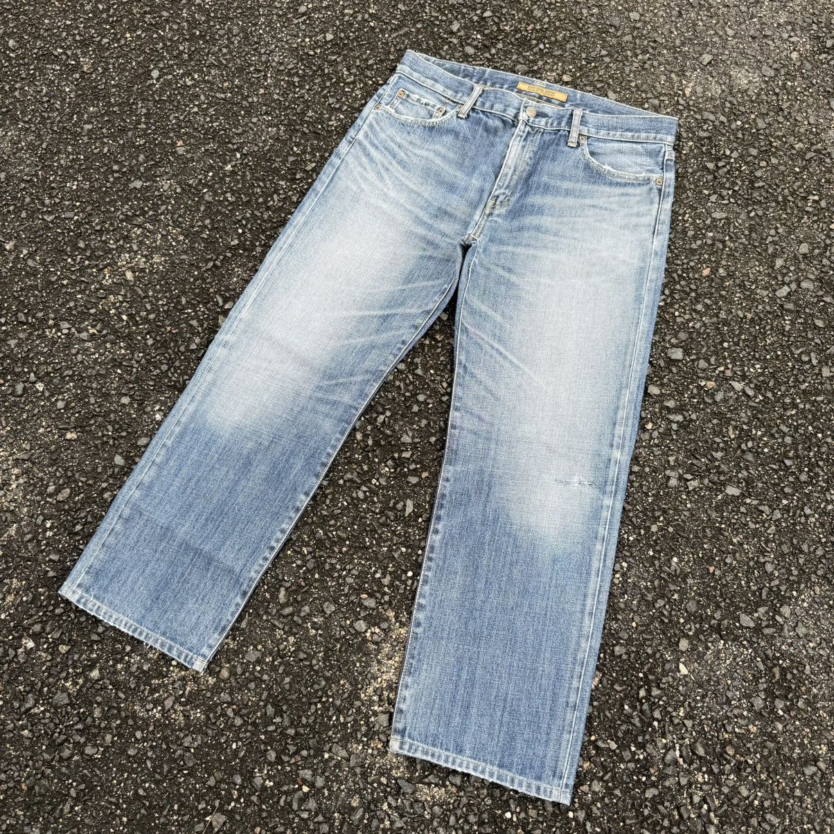 Japanese Brand Vintage Japanese straight faded jean denim pants Size US 35 - 2 Thumbnail