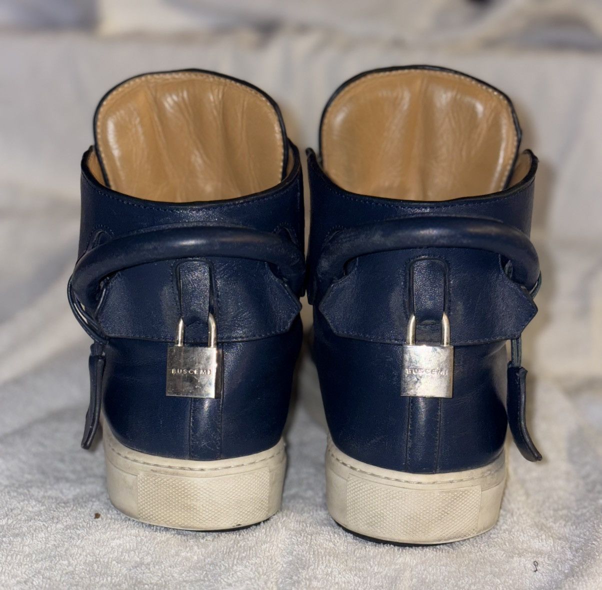 Buscemi BUSCEMI 125 mm Blue Leather HighTop Loc Sneaker Size US 9 / EU 42 - 5 Thumbnail