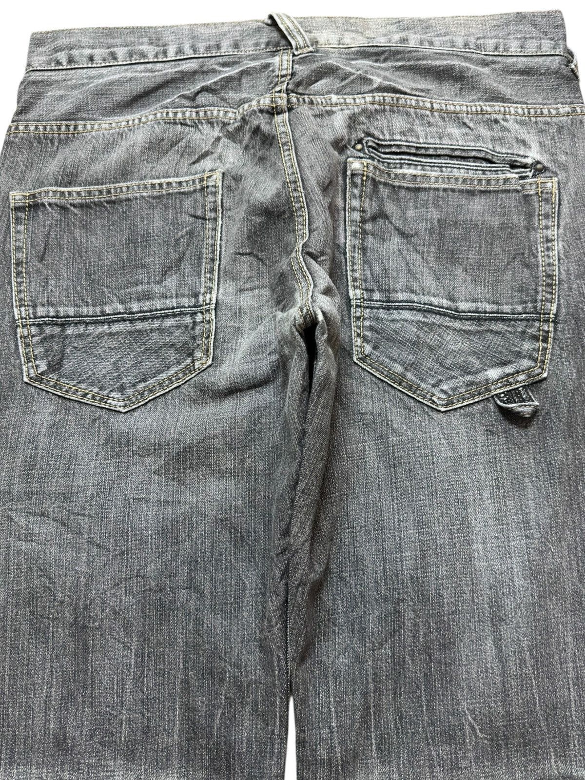 Hysteric Glamour Vintage UJ jeans Baggy Grunge Whiskers Hidden Pocket Denim Size US 35 - 8 Thumbnail